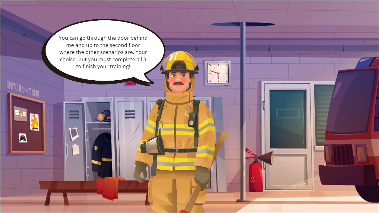 Parallax movement with a 3-choice scenario