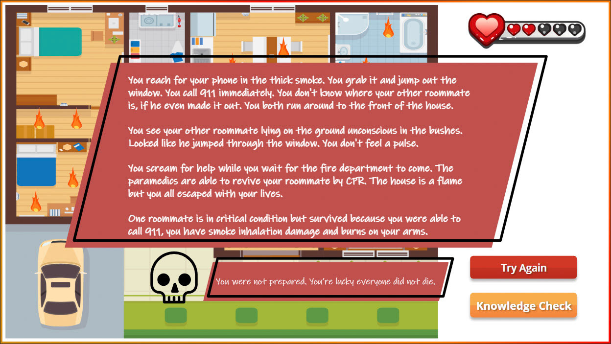 One of the 12 different scenario endings depending on your choices