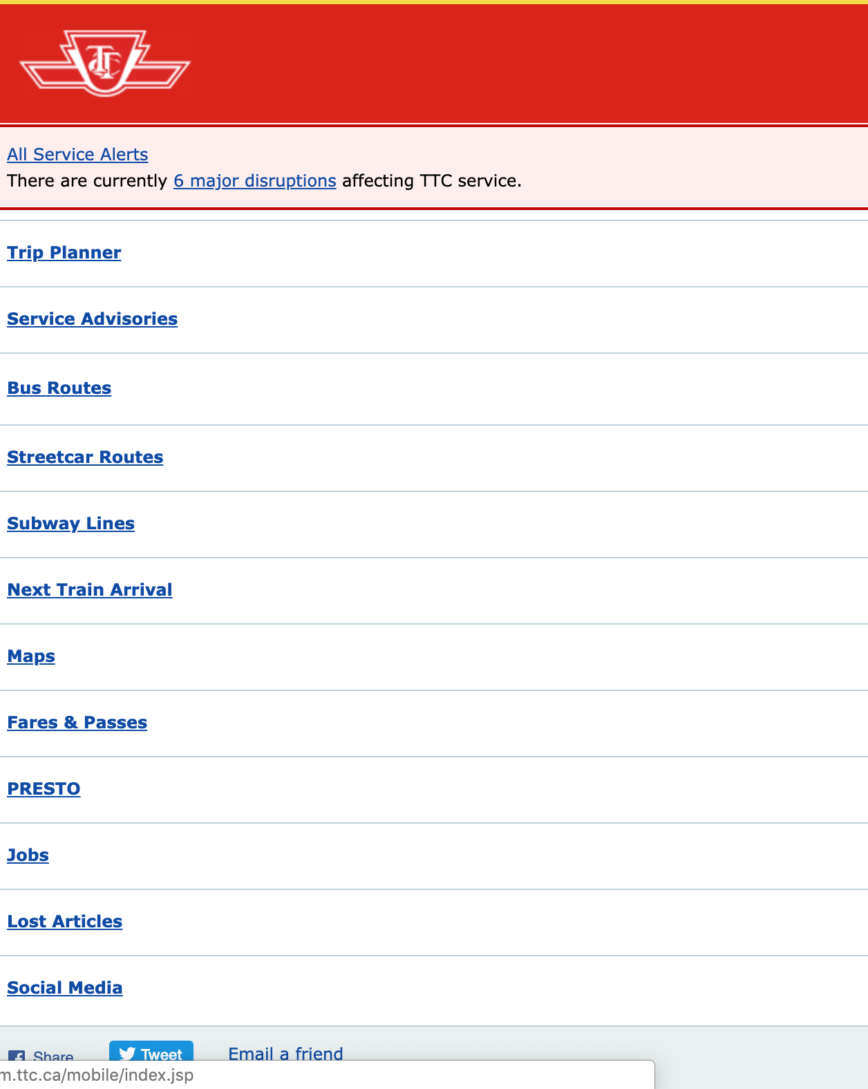 Redesign of mobile site