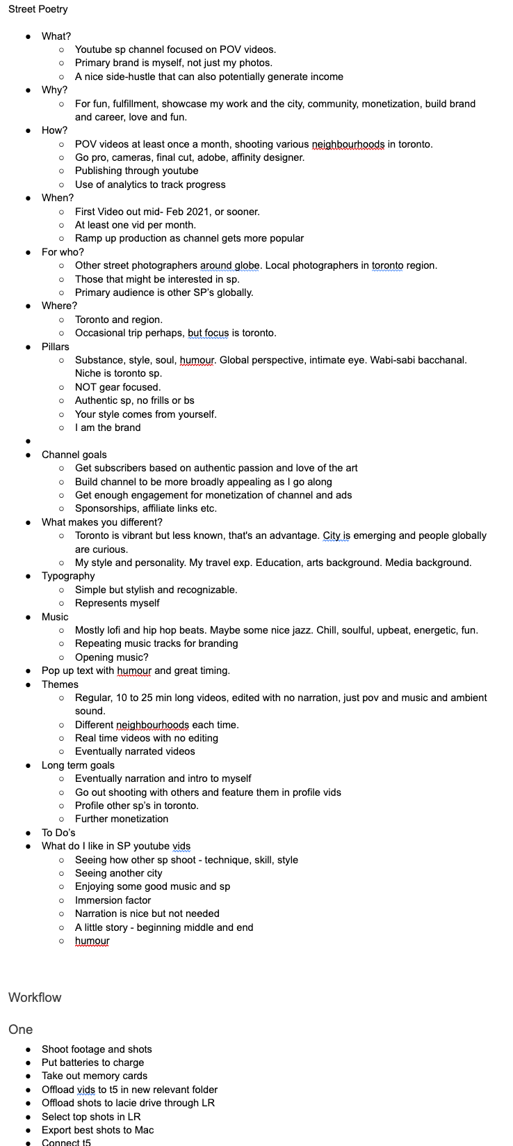 Initial ideas document