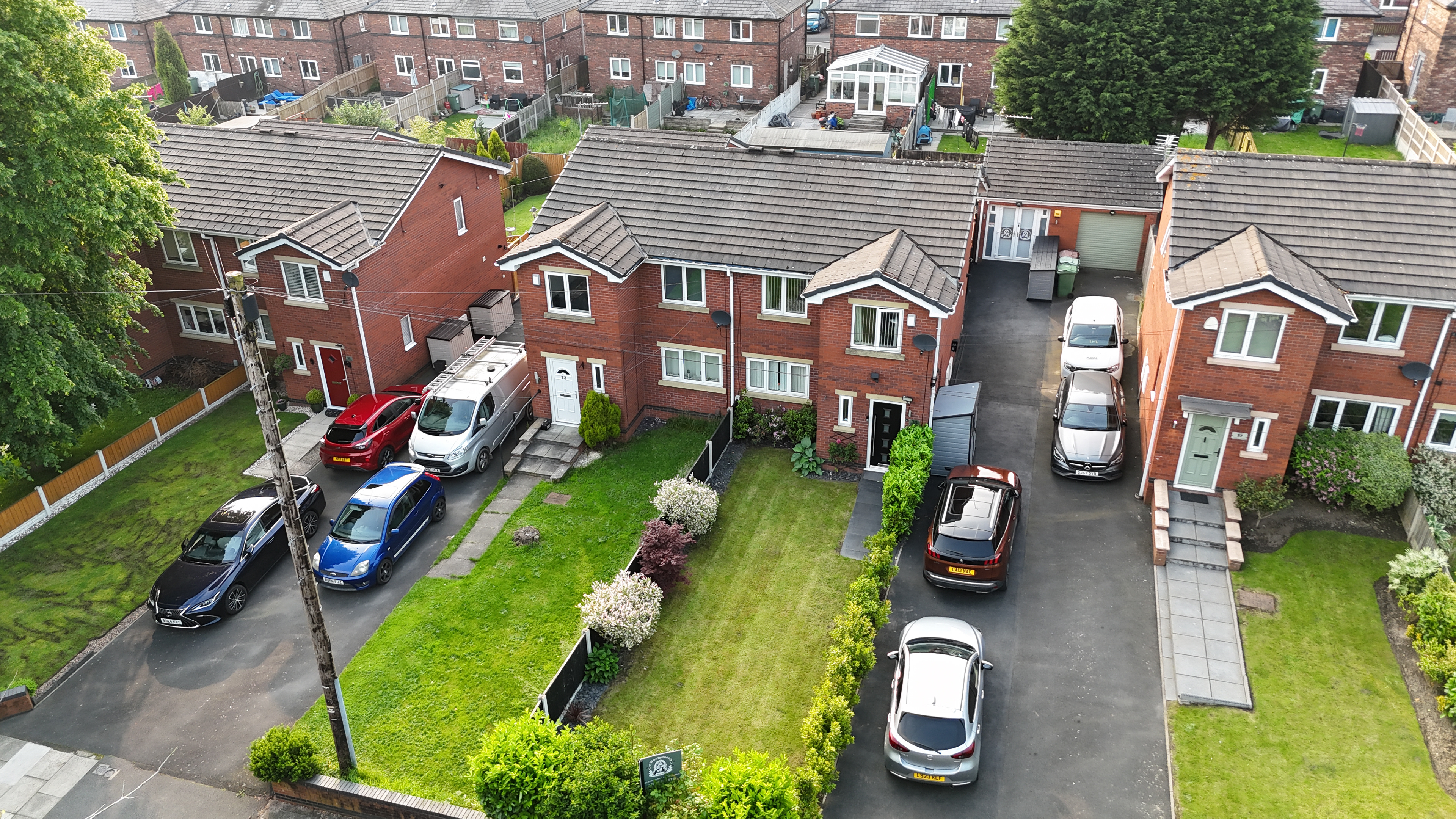 Aerial Photo of semi detached houses for a estate agent listing