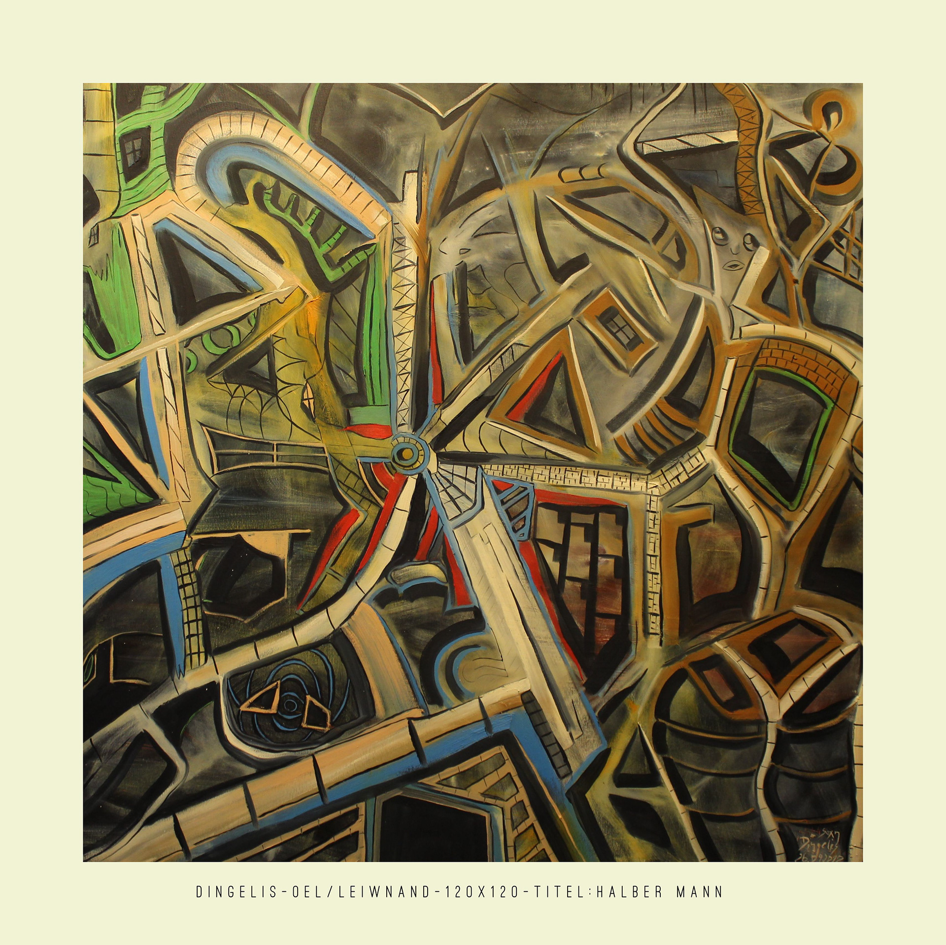 halber Mann am offenen Fesnter