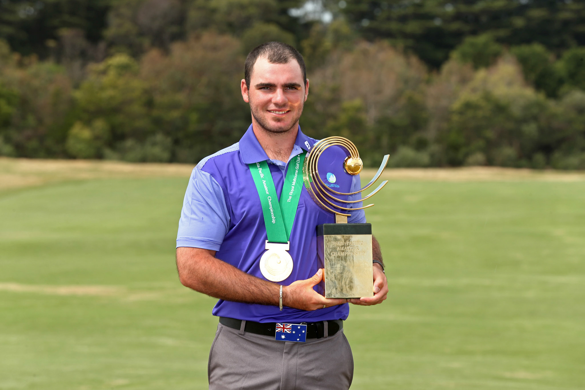 Melbourne, Australia: Winner of the 2014 Asia-Pacific Amateur Championships Antonio Murdaca of Australia at the Royal Melbourne Golf Club during round 04 on October 26, 2014. (Photo by Brett Crockford/AAC)