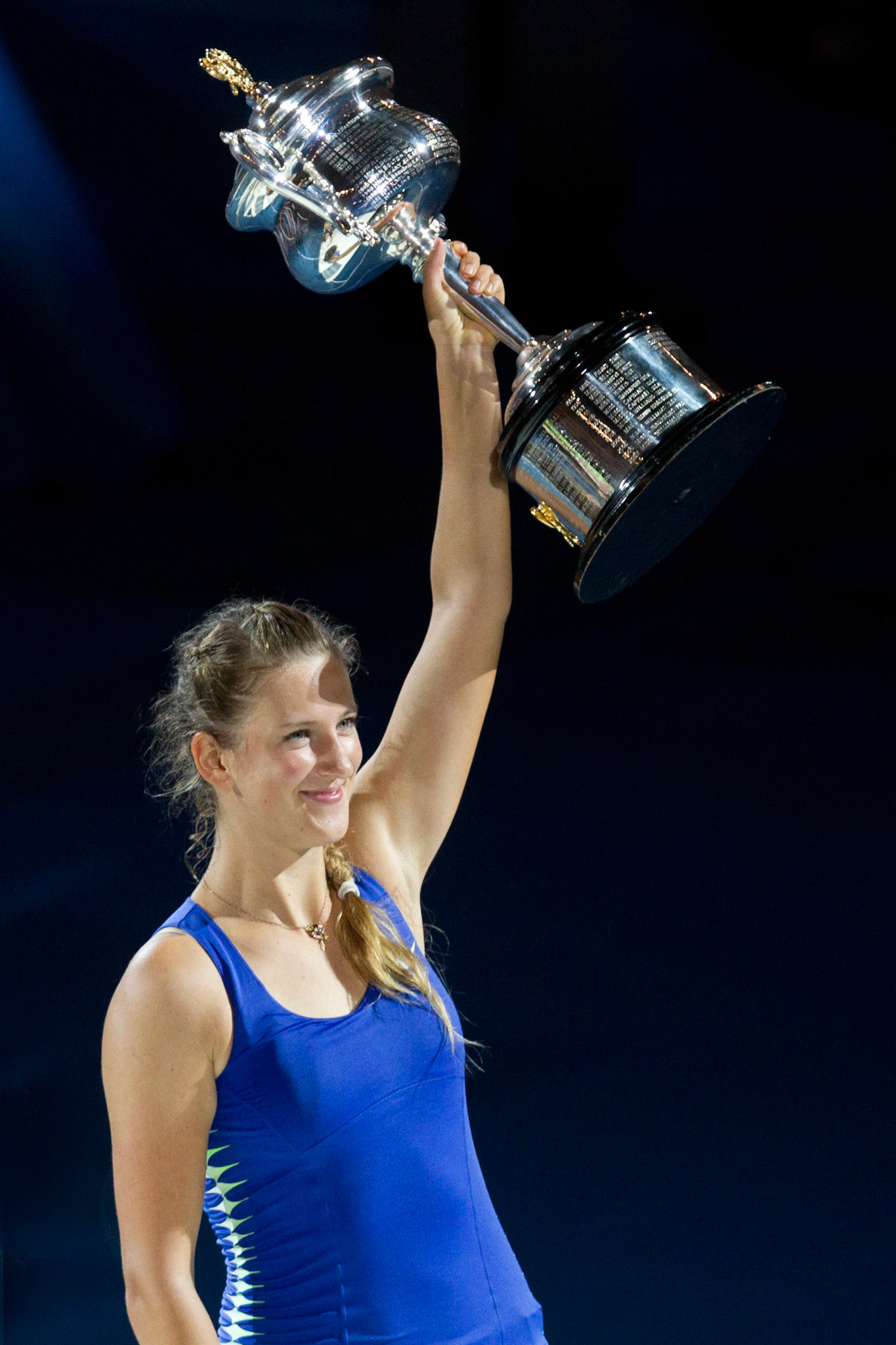 Victoria Azarenka (BLR)2012 AUSTRALIAN OPEN TENNIS - WOMEN'S FINAL - 28TH JAN 2012Images from the 2012 Australian Open Women's Final at Rod Laver Arena, Melbourne, Victoria, AUSTRALIA.This image is for Editorial Use Only.  Any further use or individual sale of the image must be cleared by application to the Manager Sports Media Publishing (SMP Images). PHOTO BRETT CROCKFORD SMP IMAGES