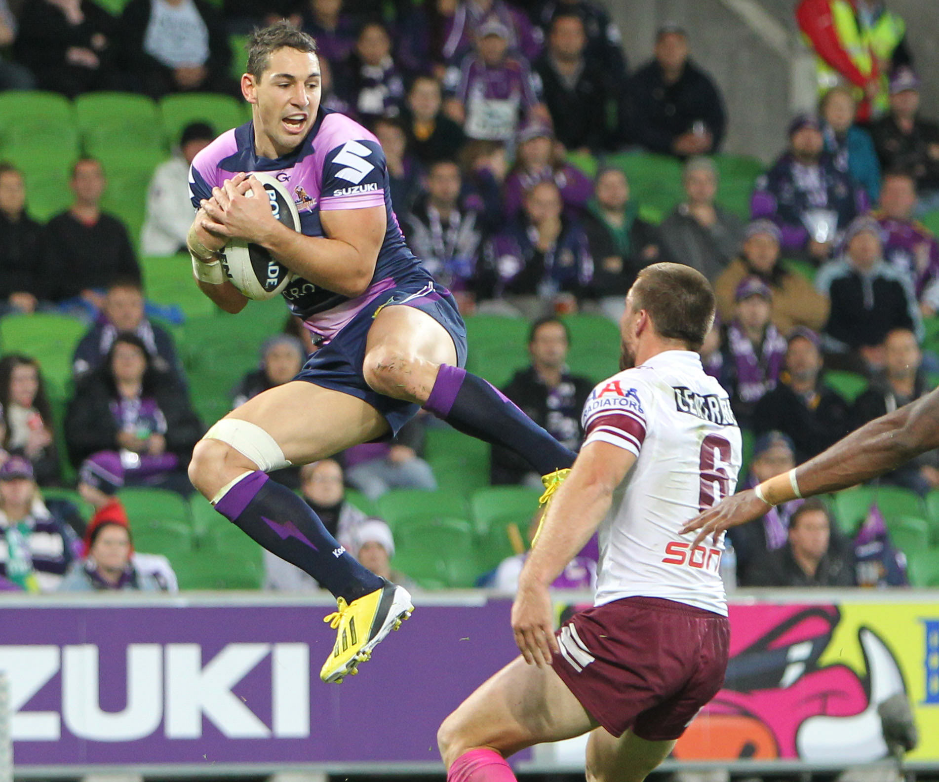 Billy Slater (Melbourne Storm):NRL, Rugby League, Round 10, Melbourne Storm v Manly-Warringah Sea Eagles @ AAMI Park, Melbourne, VIC, Monday May 20th, 2013. Digital Image by Brett Crockford © nrlphotos.com
