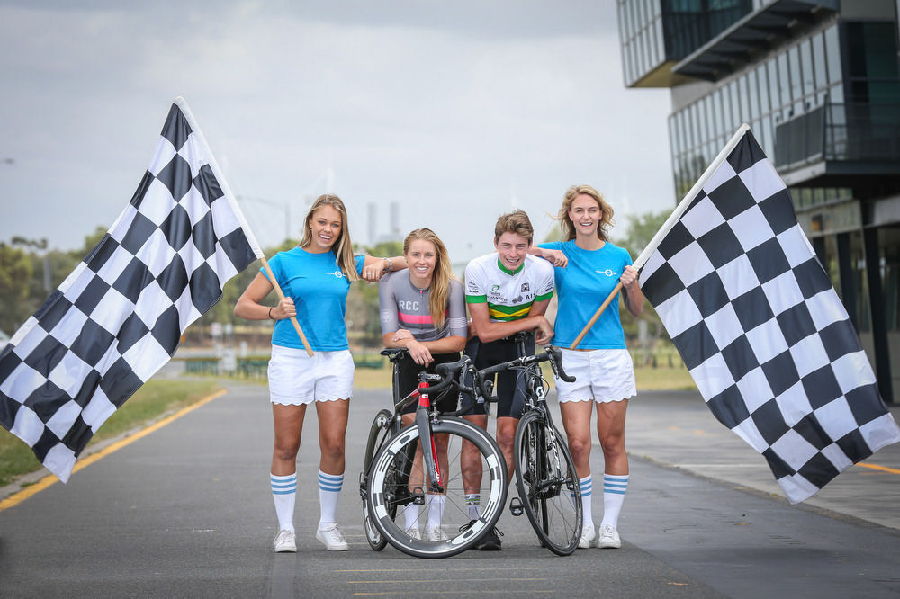 Amiee Paternoga, Peta Mullens and Lucas Hamilton and Sarah MitchellCadel Evan Great Ocean Road RaceTowards Zero Race Melbourne and Elite Mens Team Announcement14th December 2016Melbourne, Australia