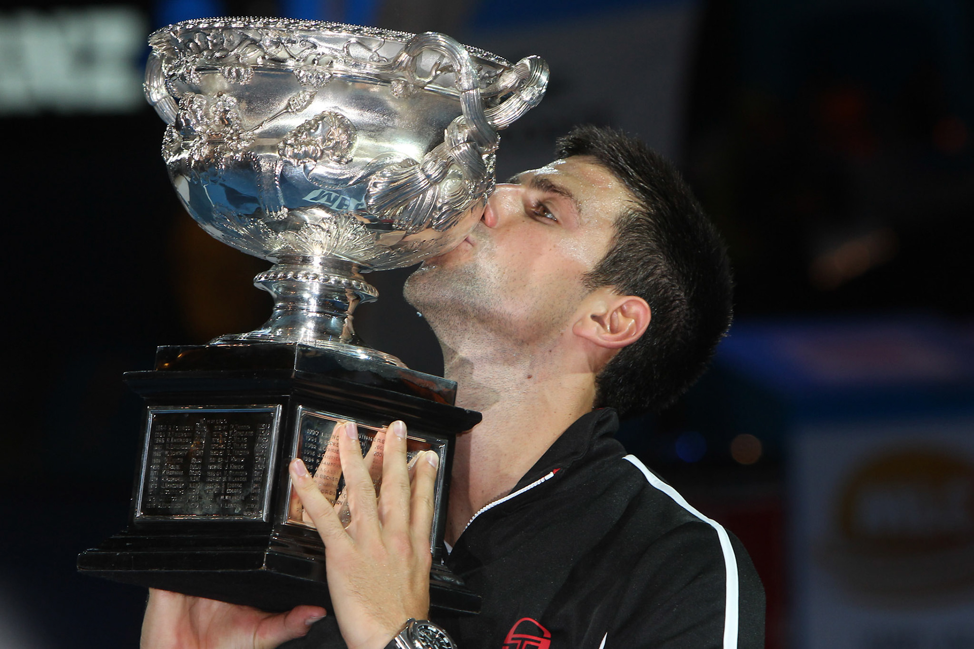 Novak Djokovic (SRB)2012 AUSTRALIAN OPEN TENNIS - MEN'S FINAL - 29TH JAN 2012Images from the 2012 Australian Open Men's Final at Rod Laver Arena, Melbourne, Victoria, AUSTRALIA.This image is for Editorial Use Only.  Any further use or individual sale of the image must be cleared by application to the Manager Sports Media Publishing (SMP Images). PHOTO BRETT CROCKFORD SMP IMAGES