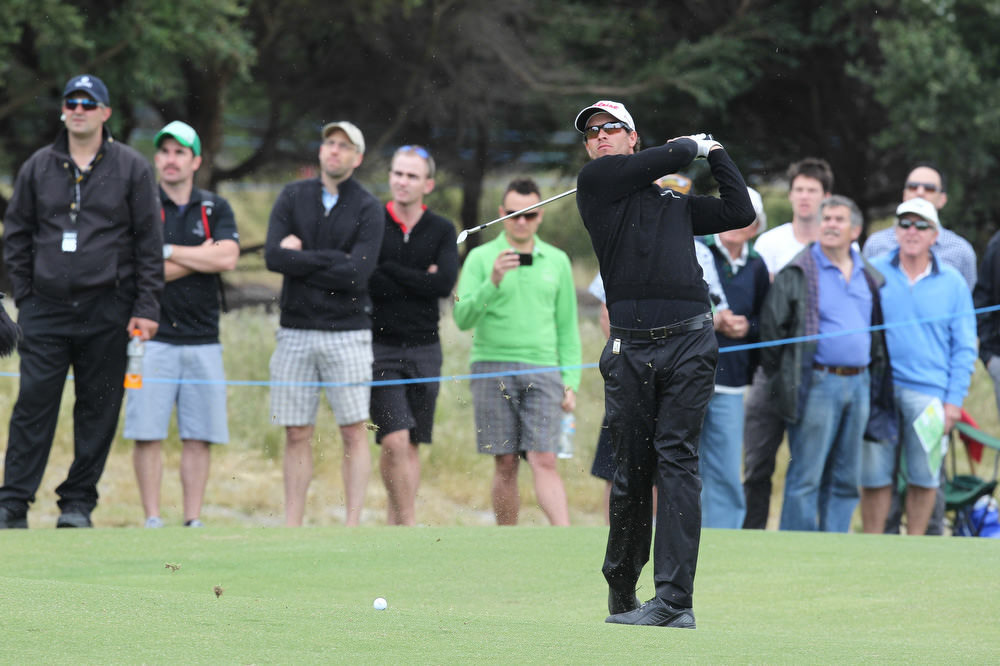 ADAM SCOTT in action on Day 2 of the Talisker Masters Golf Tournament, Kingston Heath Golf Club, Heatherton, Victoria - 15th November 2012.Conditions of Use: this image is intended for editorial use only.(print or electronic).Any further use requires additional clearance for Sports Media Publishing (SMP Images).  PHOTO : BRETT CROCKFORD (SMP IMAGES)