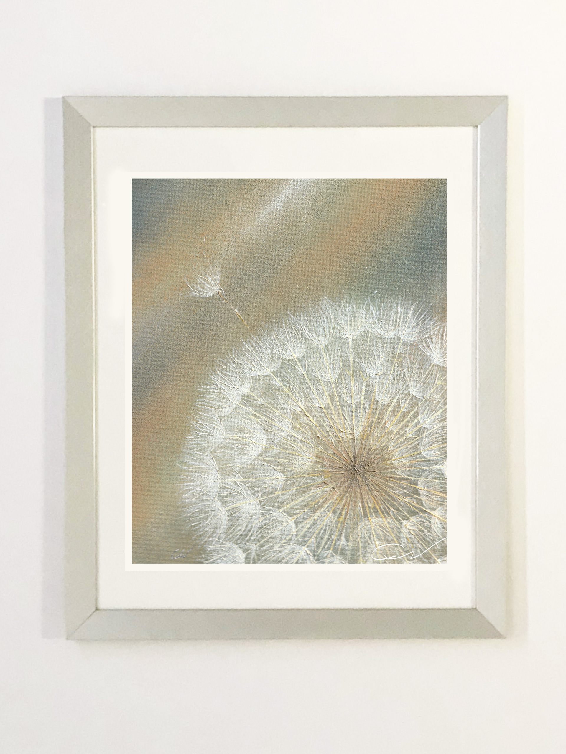 BLUETHUMB - One Wish #15 Art Print - Limited Edition (x5) © Artist - C.W. This photo showcases the original painting in a silver frame. Display purpose only!