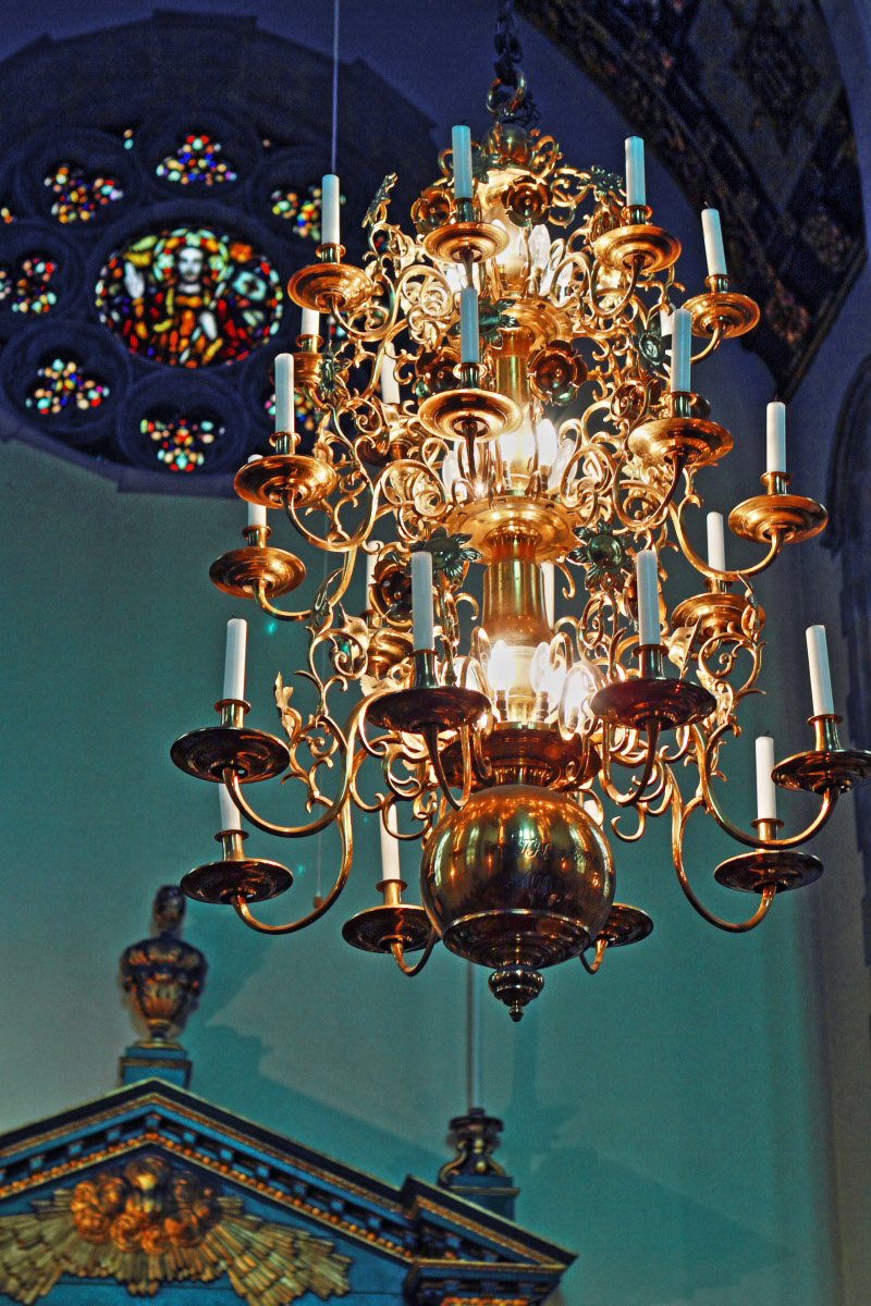Chandelier hanging at blessing