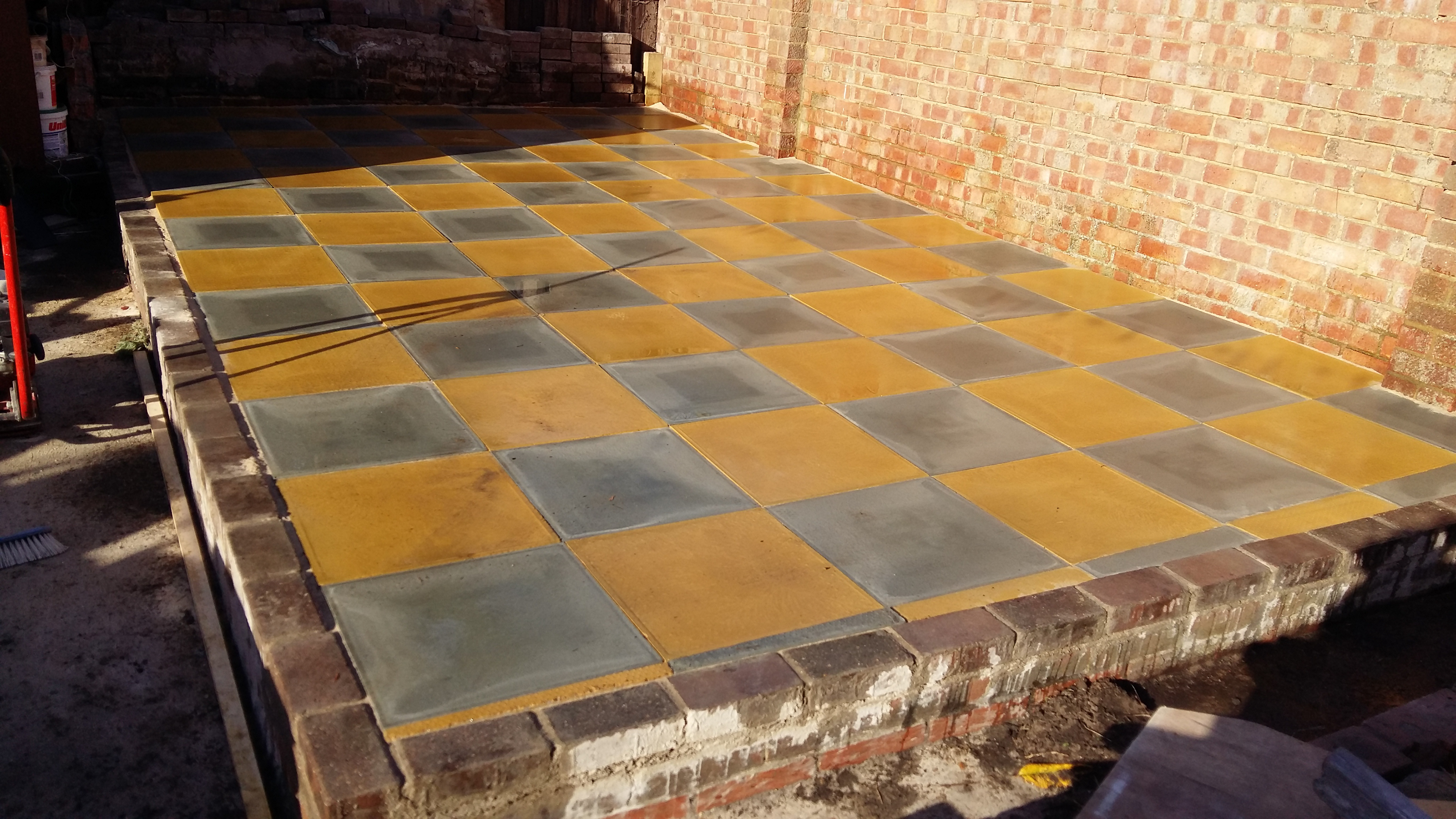 Wash down completed patio water run off test.