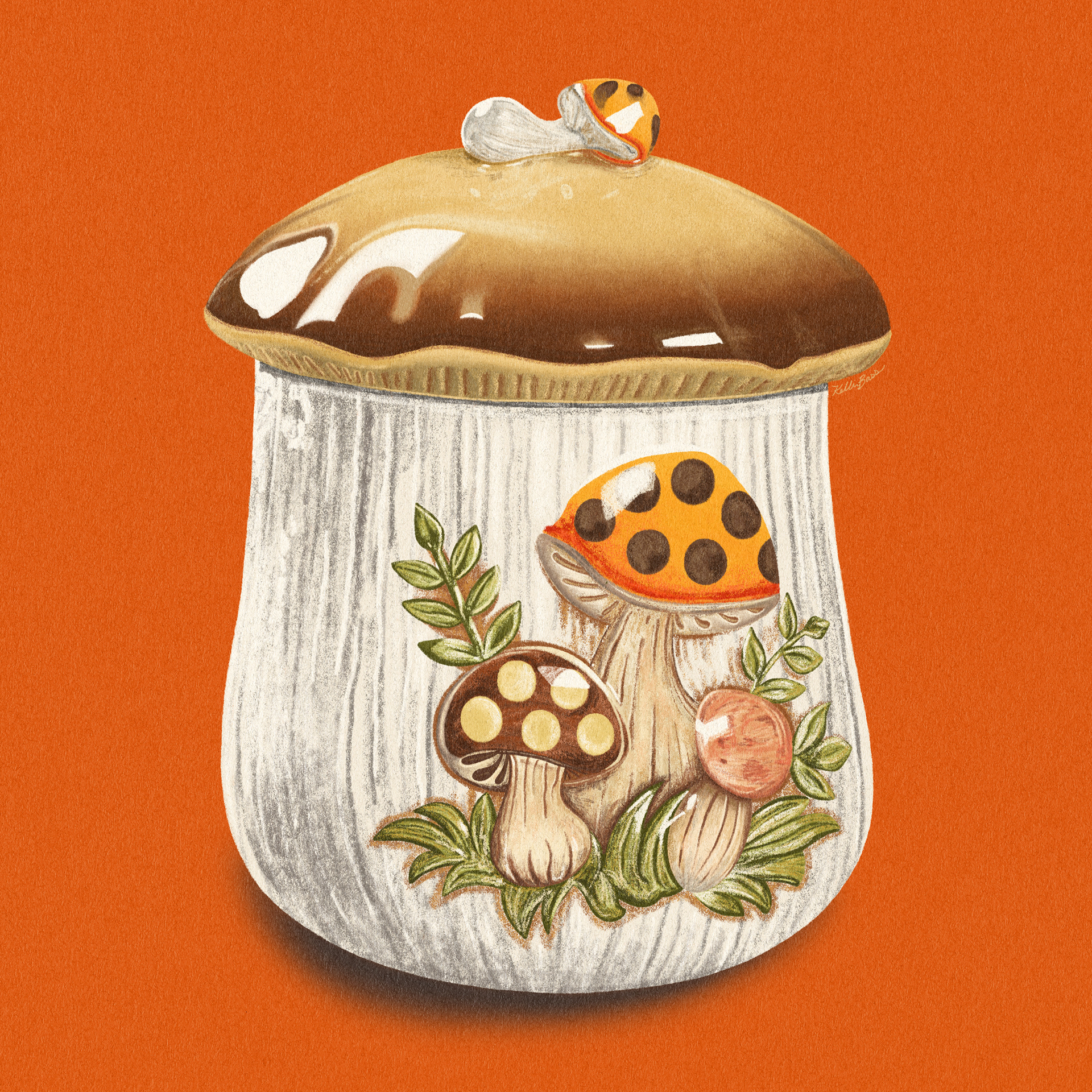 Vintage Merry Mushrooms Cookie Jar