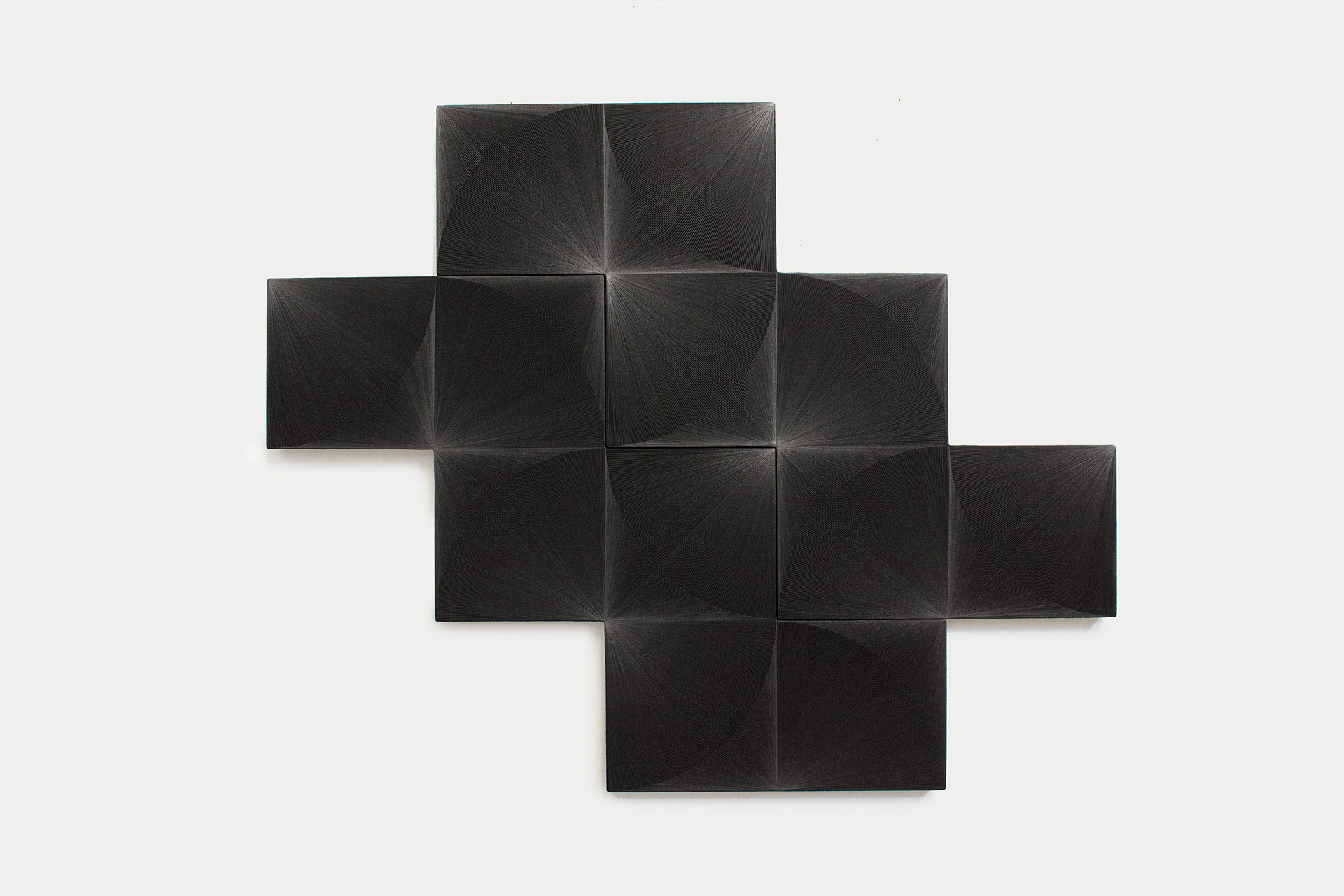 Untitled,  graphite and flashe on two shaped linen canvases, 5x4', 2019