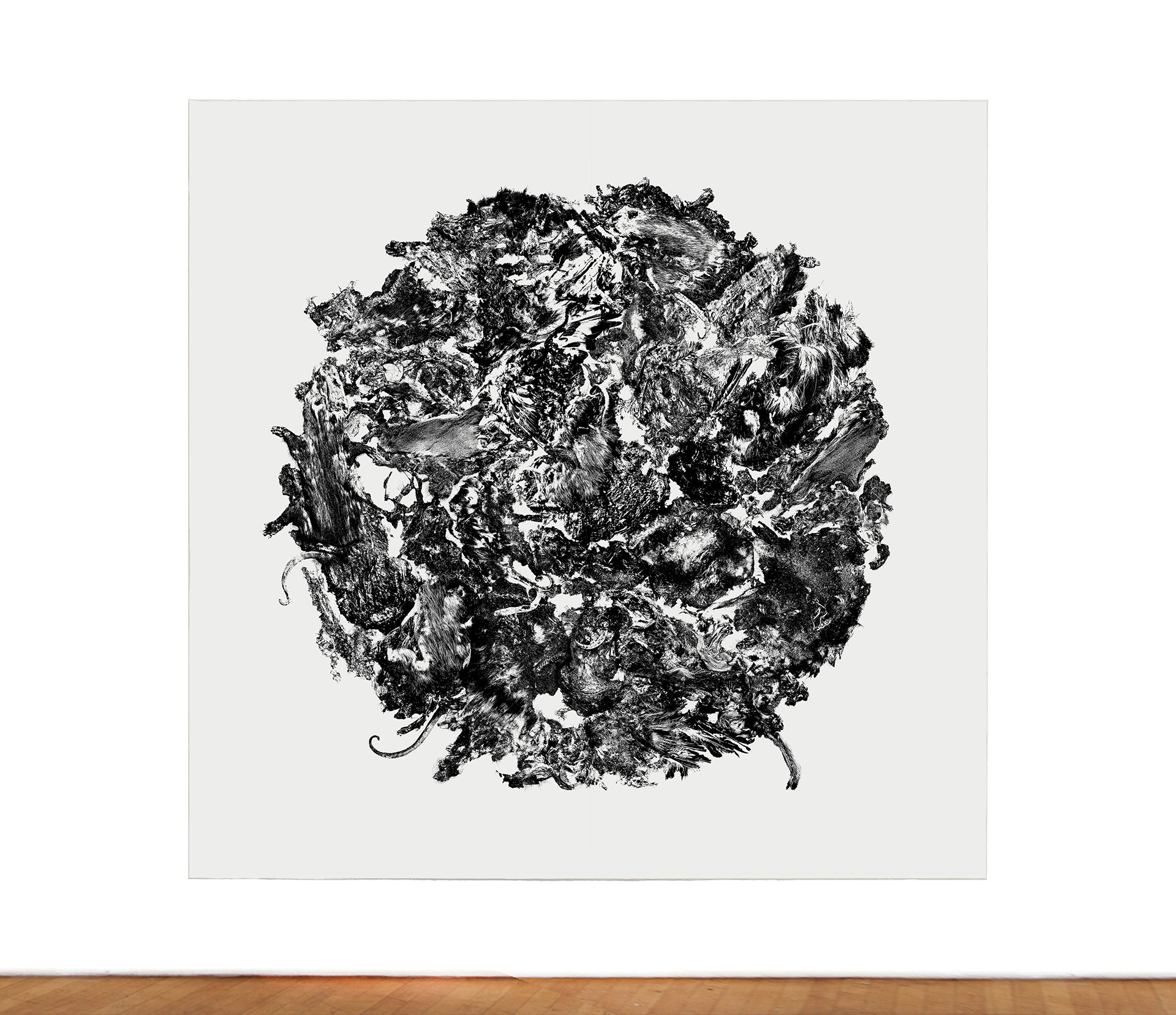 "Celestial Bodies," inkjet on paper, 88x88", 2020