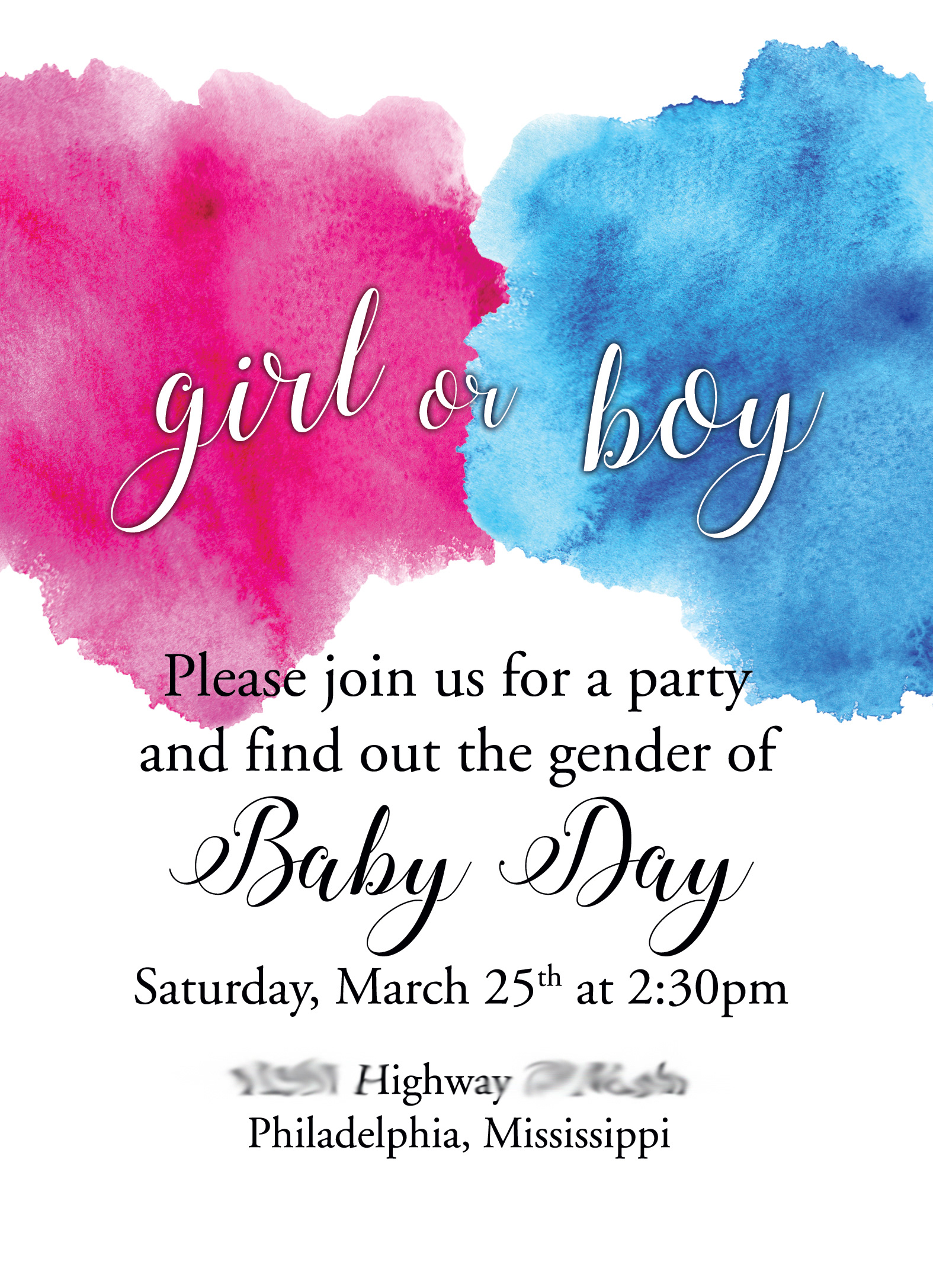 Gender Reveal Invitation