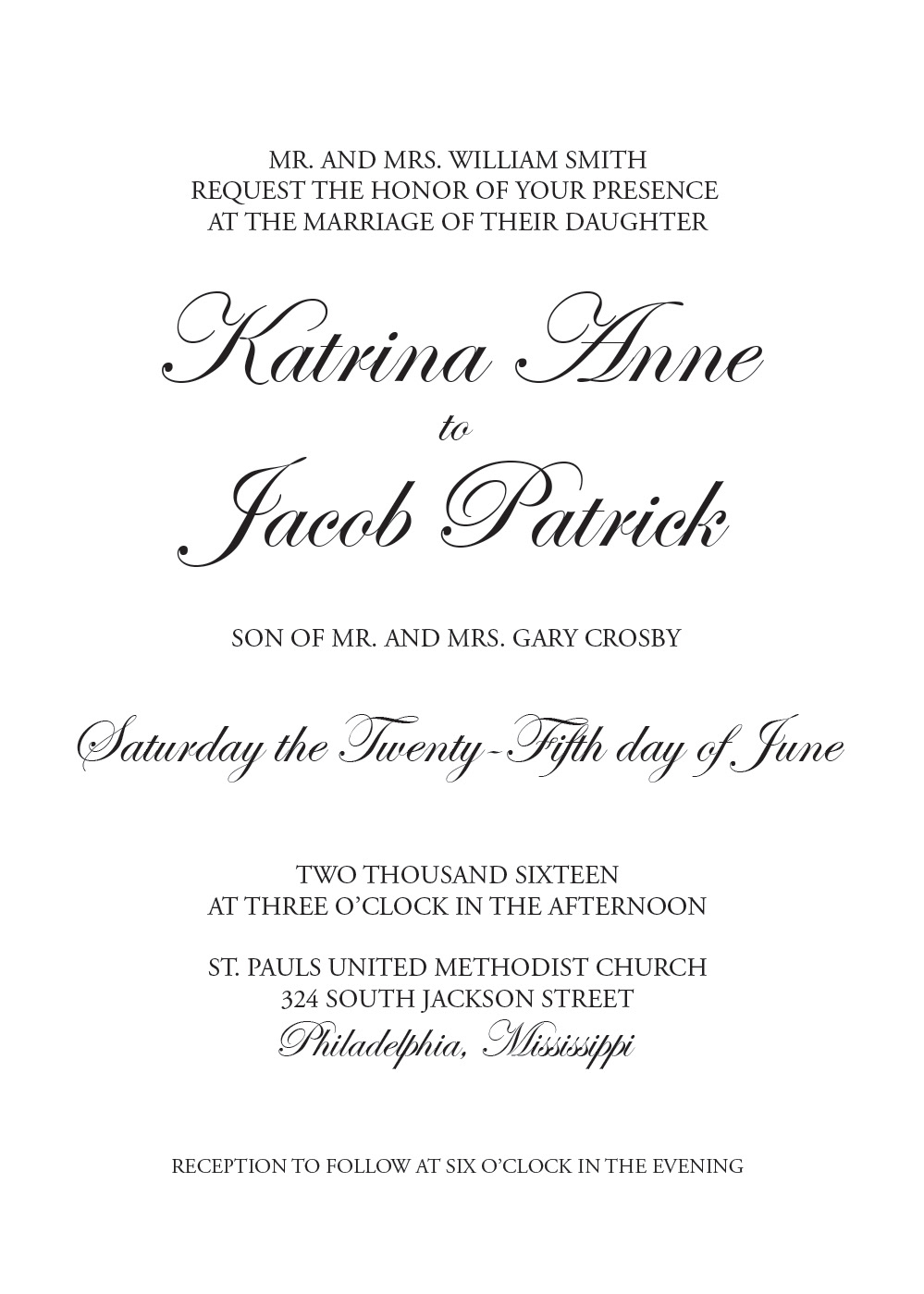 Tradition Invitation