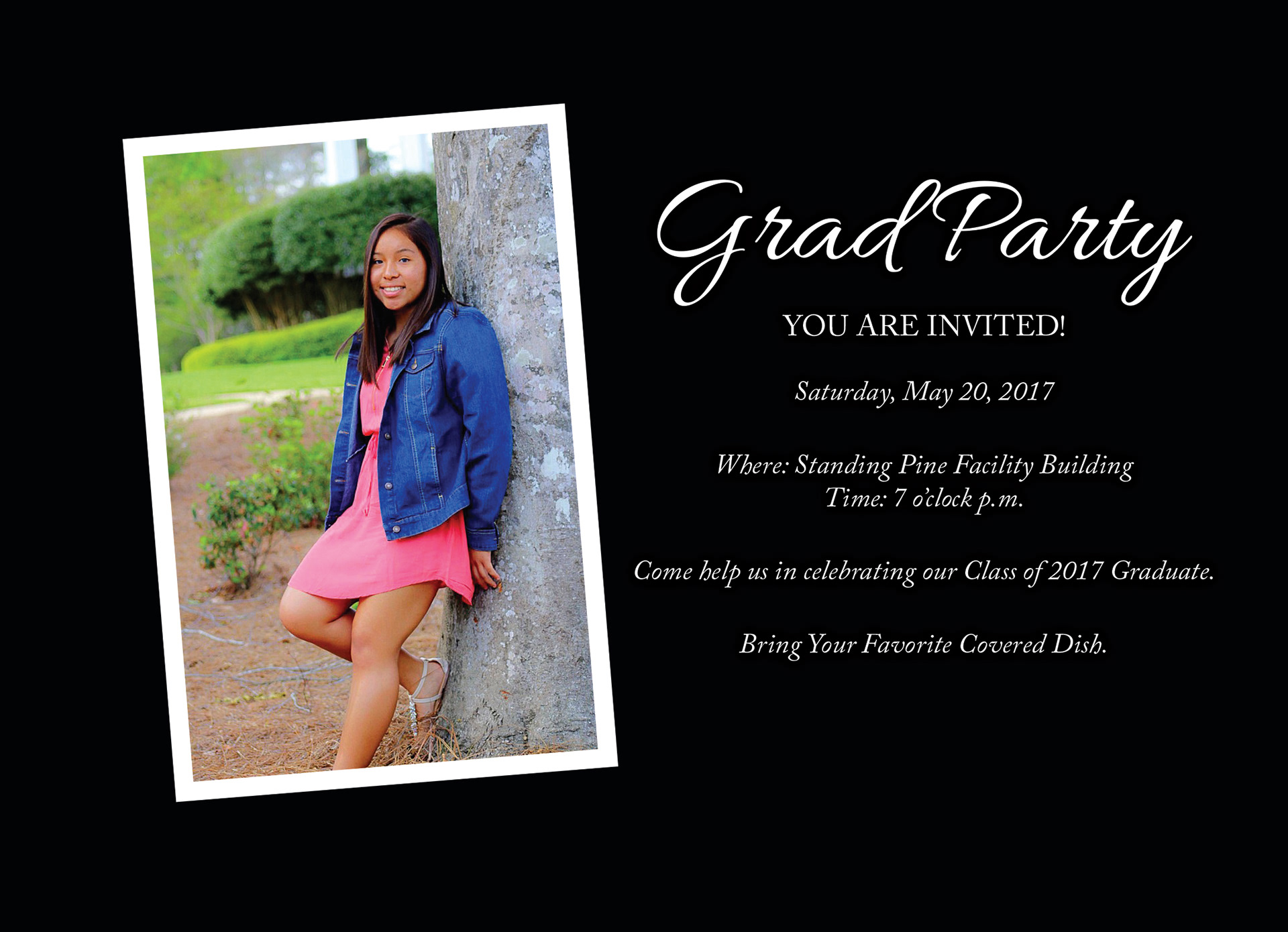 Photos Graduation Invitation Back