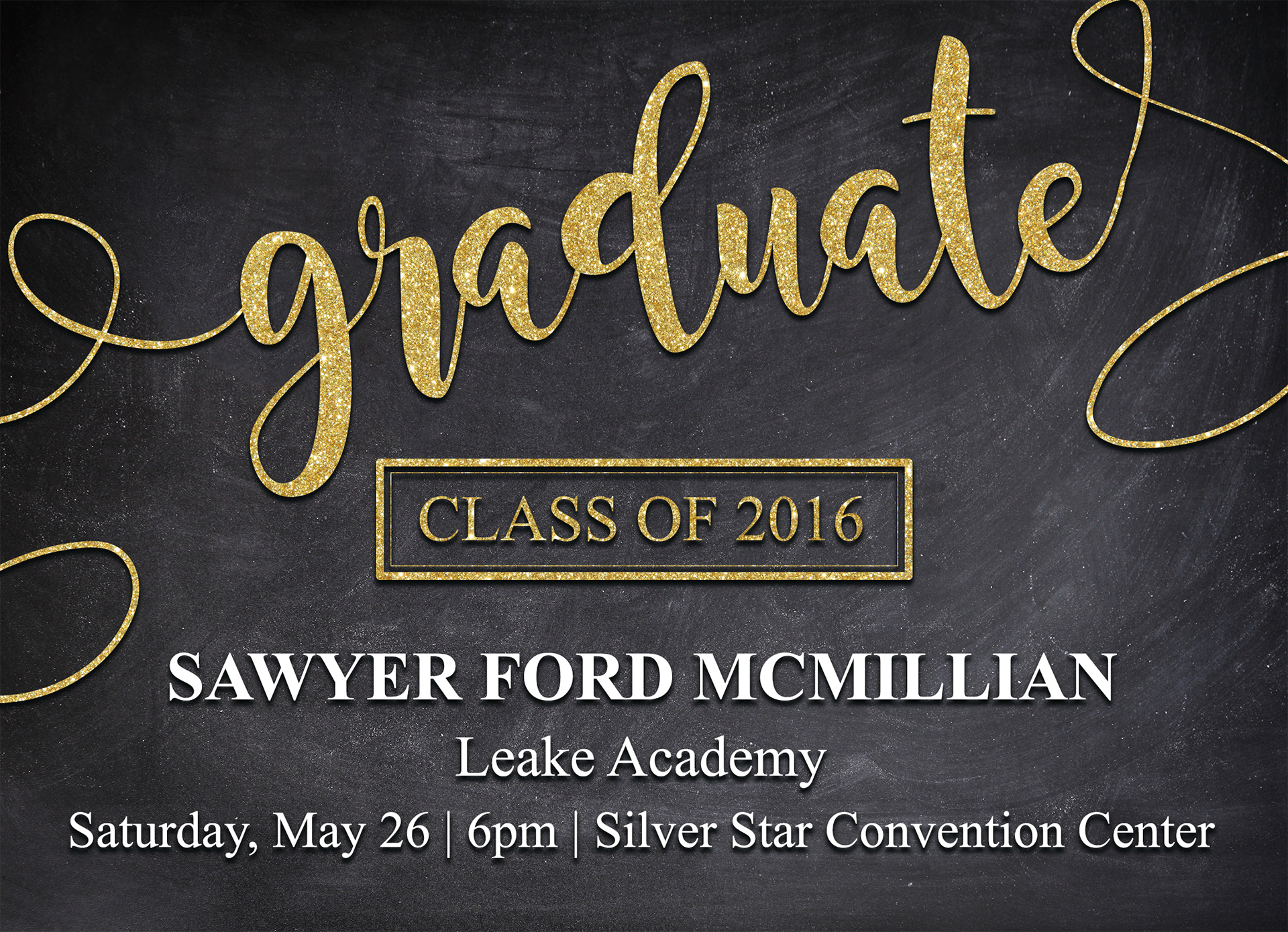 Chalkboard Graduation Invitation
