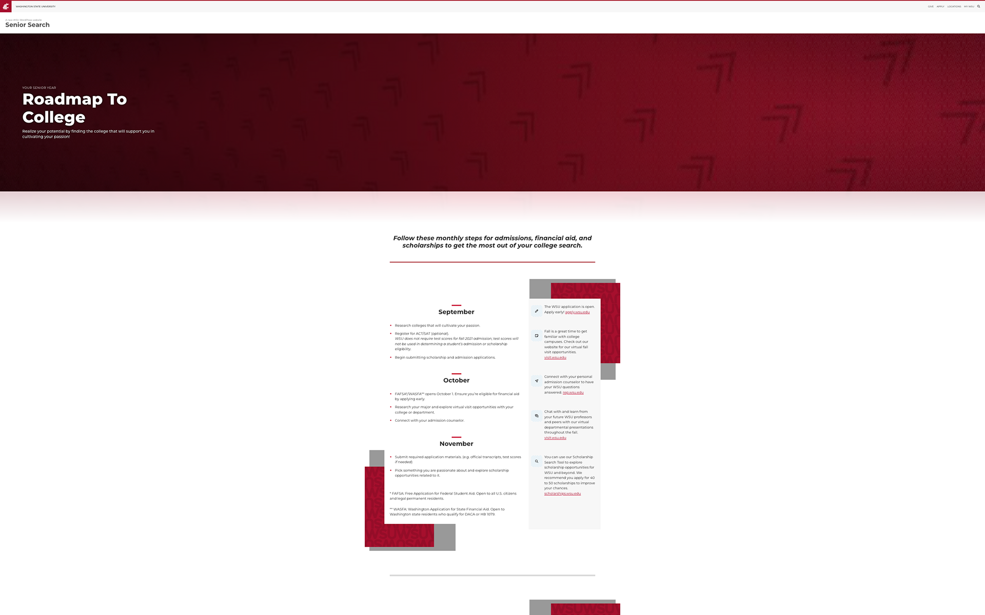 WSU Senior Search Site Redesign