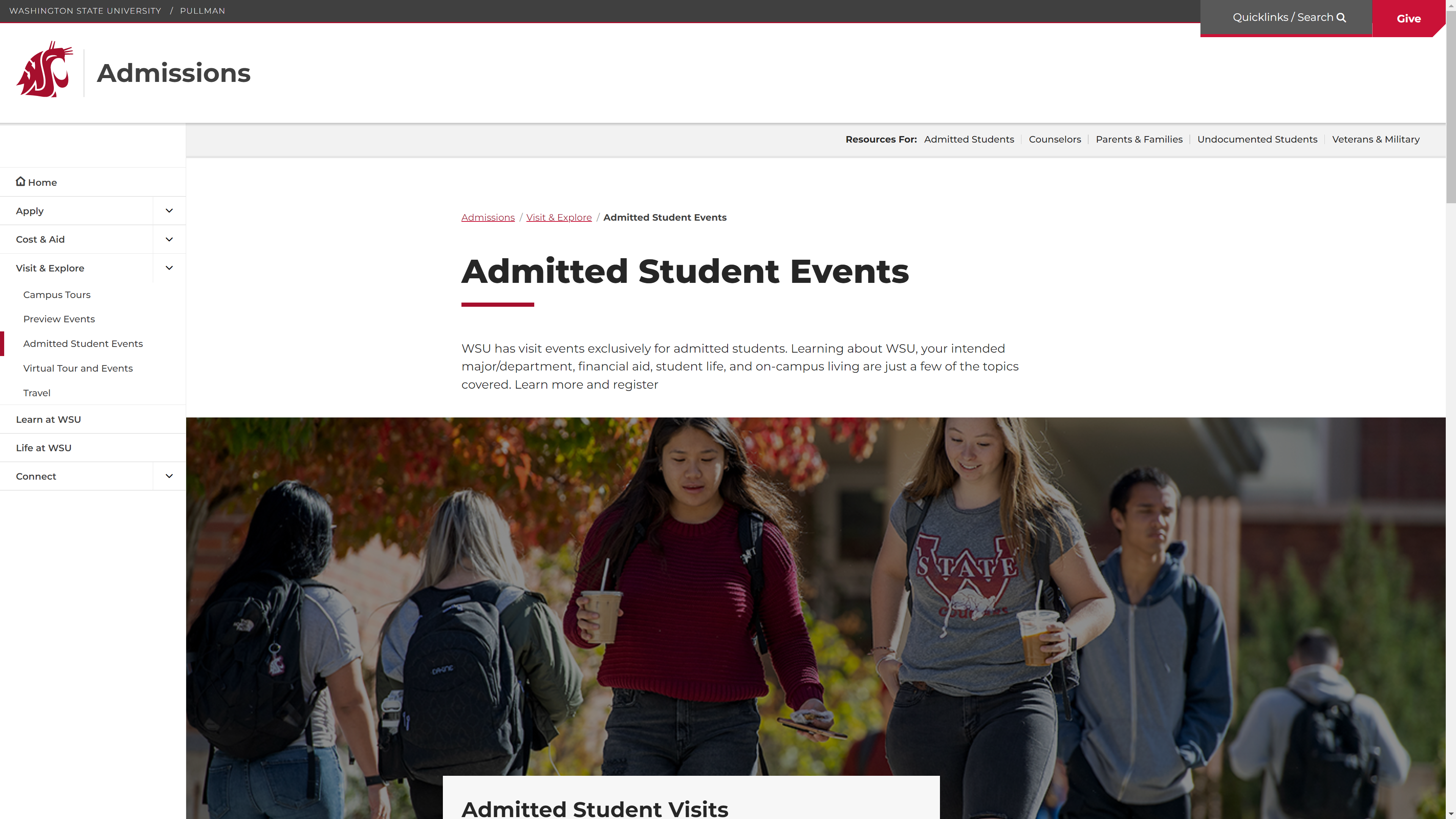 WSU Admission Site Redesign