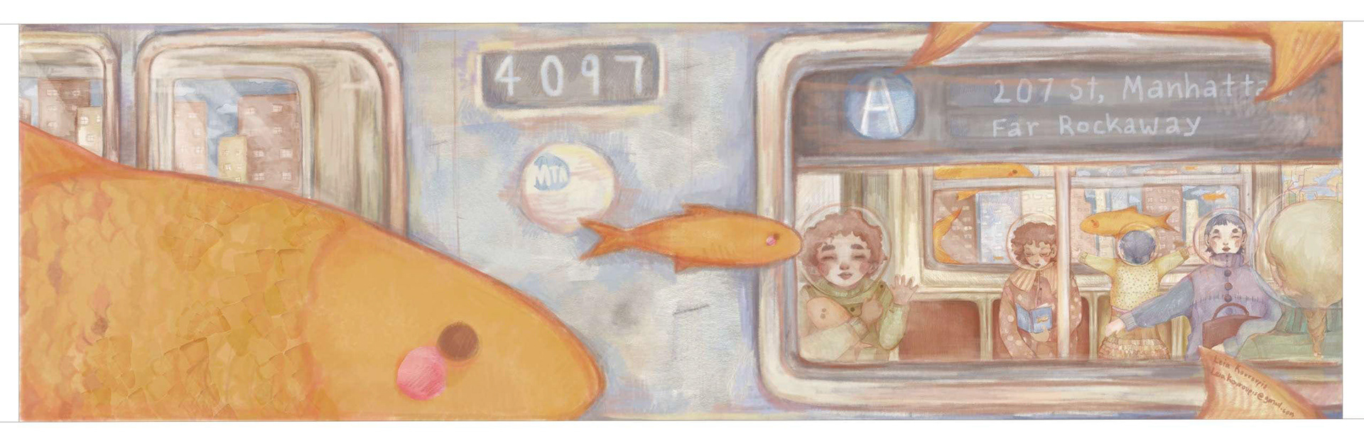 To Rockaway, Digital and Watercolor