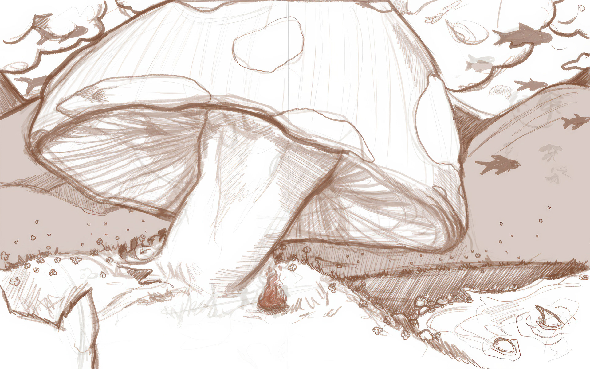 Pages 24 and 25, sketch