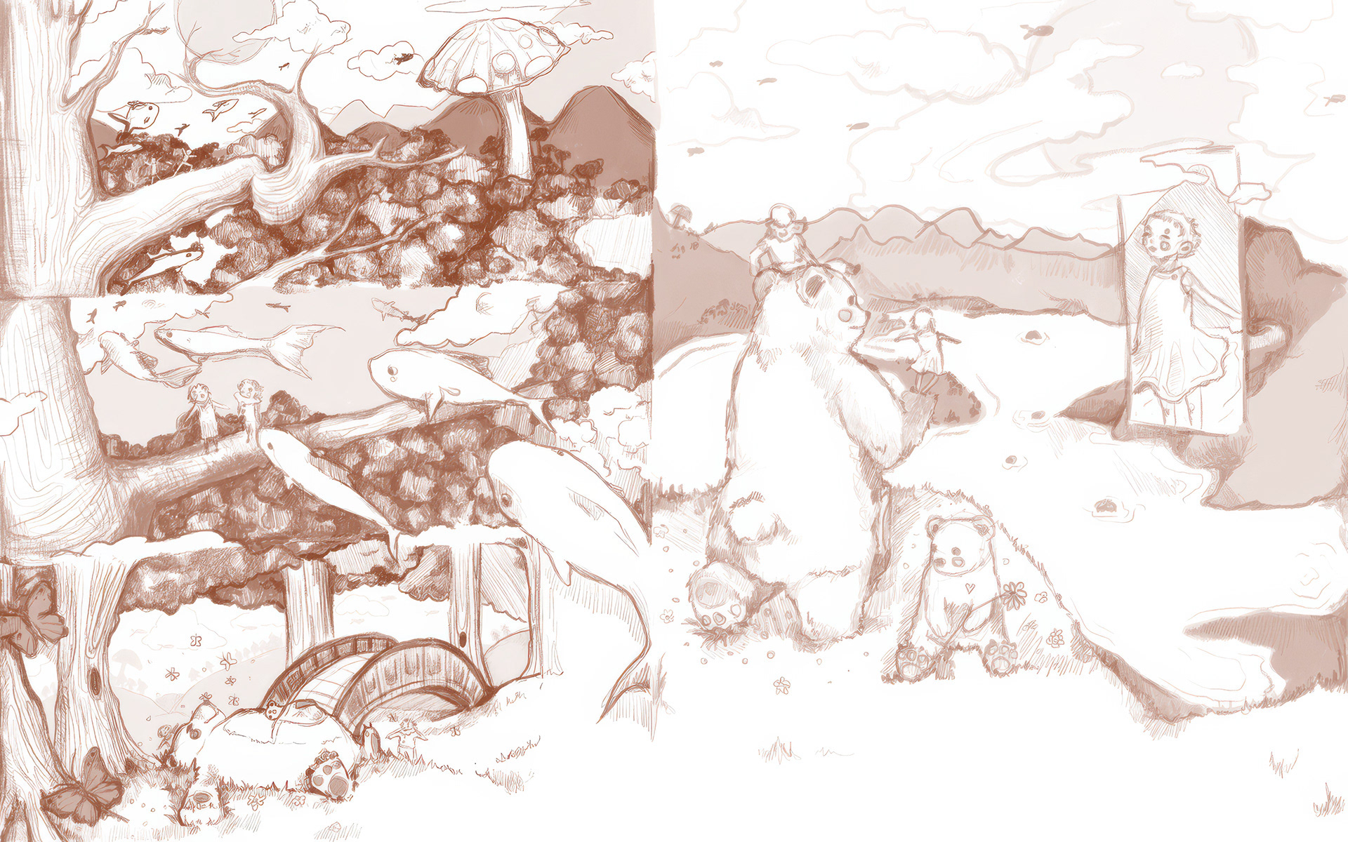 Pages 28 and 29, sketch