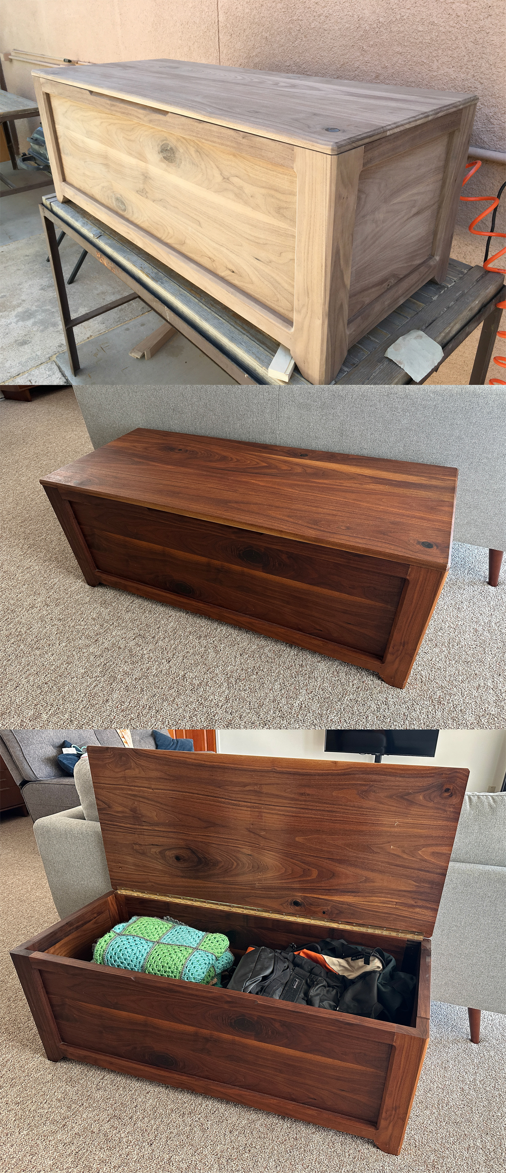 Walnut blanket chest