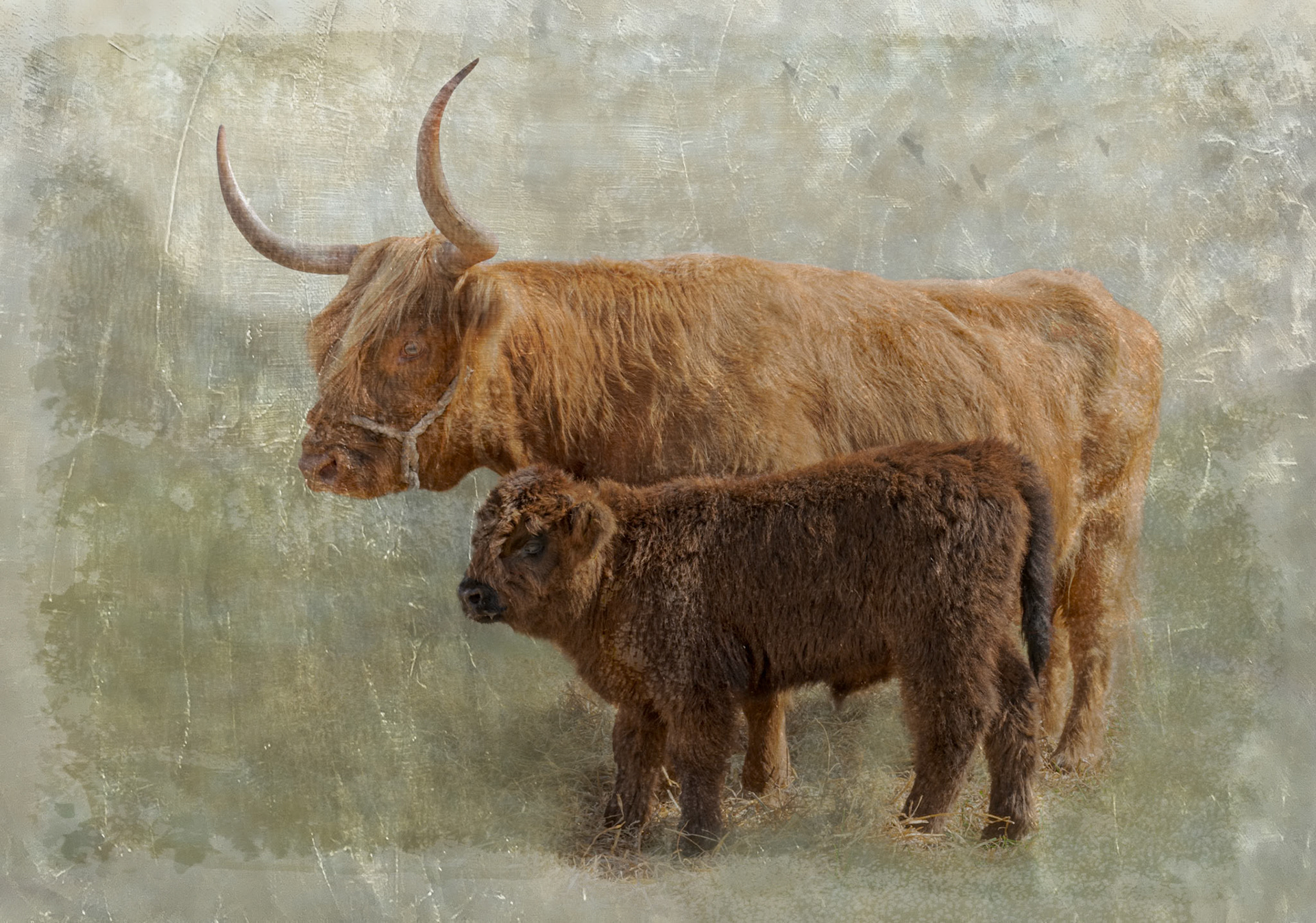 Highland Cow and Calf