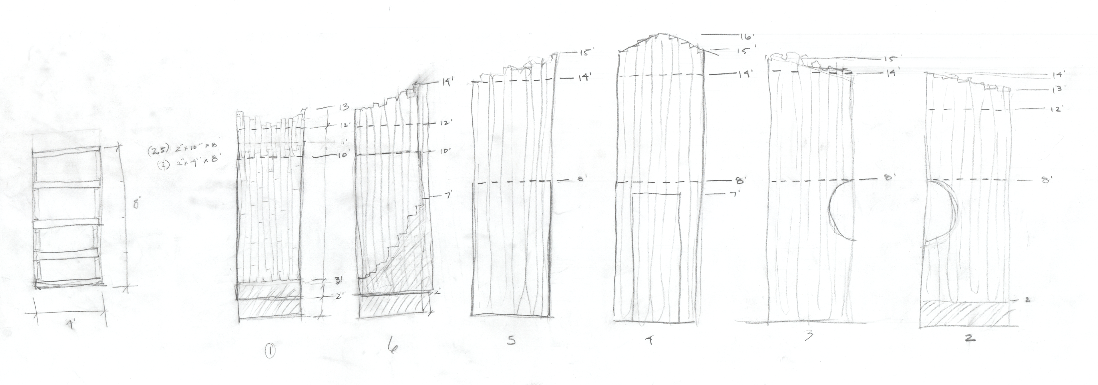 Planning the cladding and sizing of panels, which relied greatly on standard sizes of lumber and luan plywood for efficiency of material use and workability.