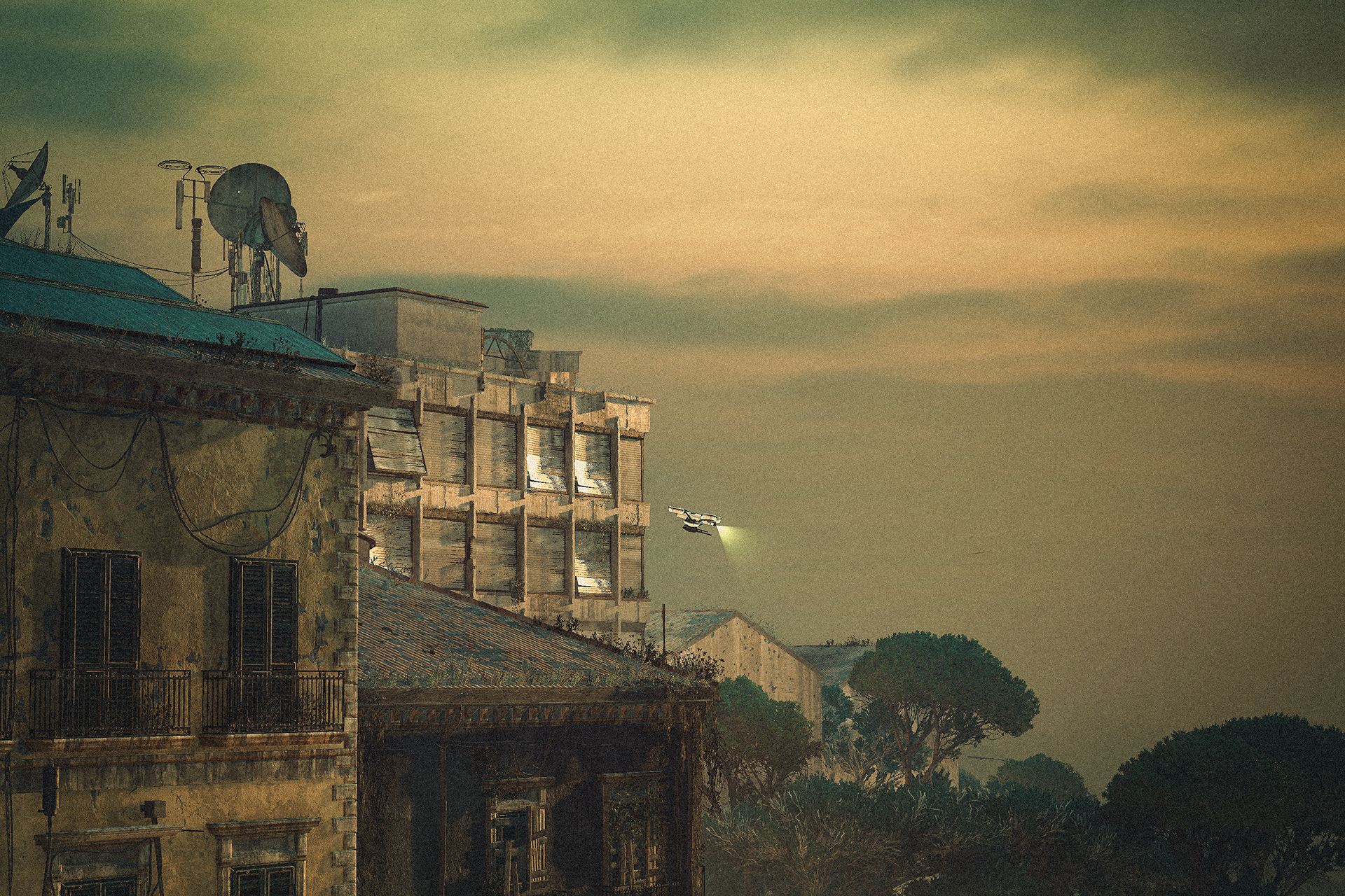 An ARC Wasp patrols the buried city, ready to engage spotted Raiders.