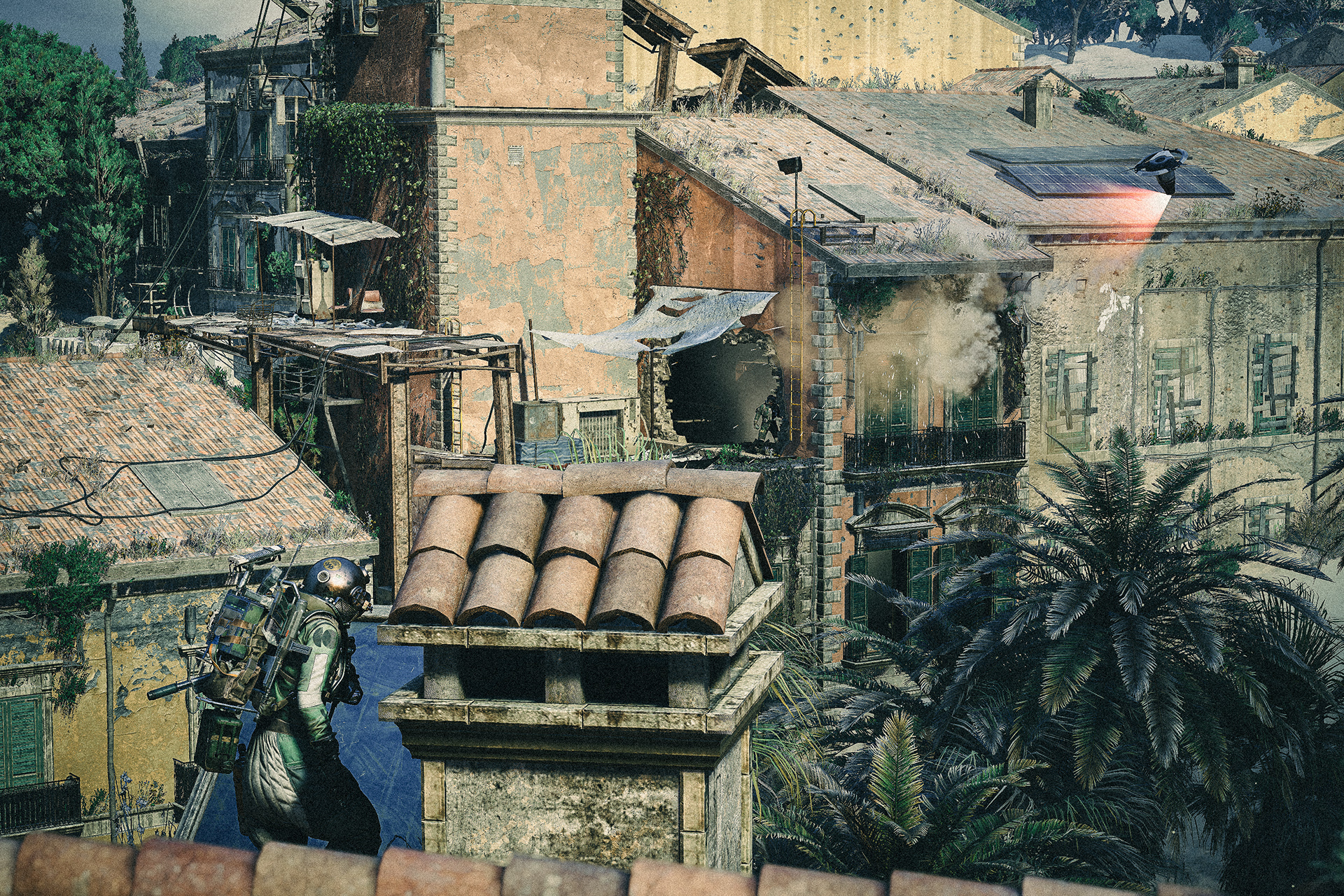 Two raiders acknowledge another from opposing vantage points, realising the need for camraderie against the approching ARC Spotter.