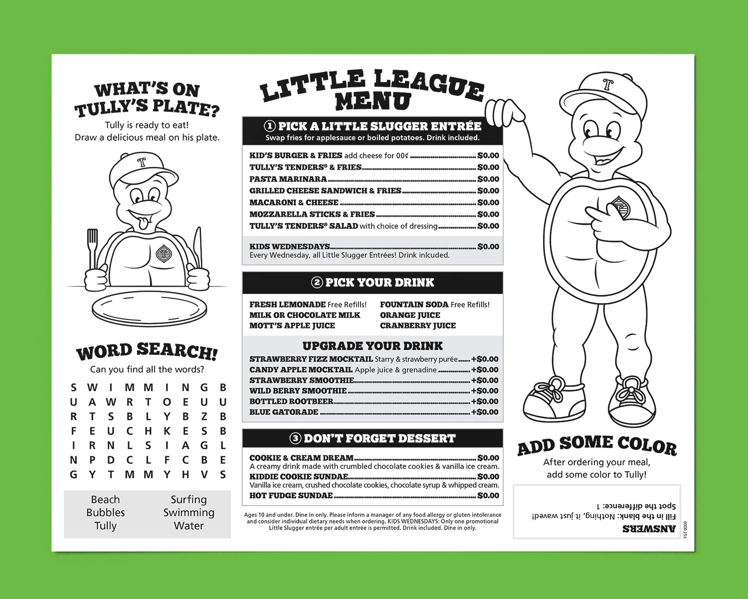 Kids Menus (Back)