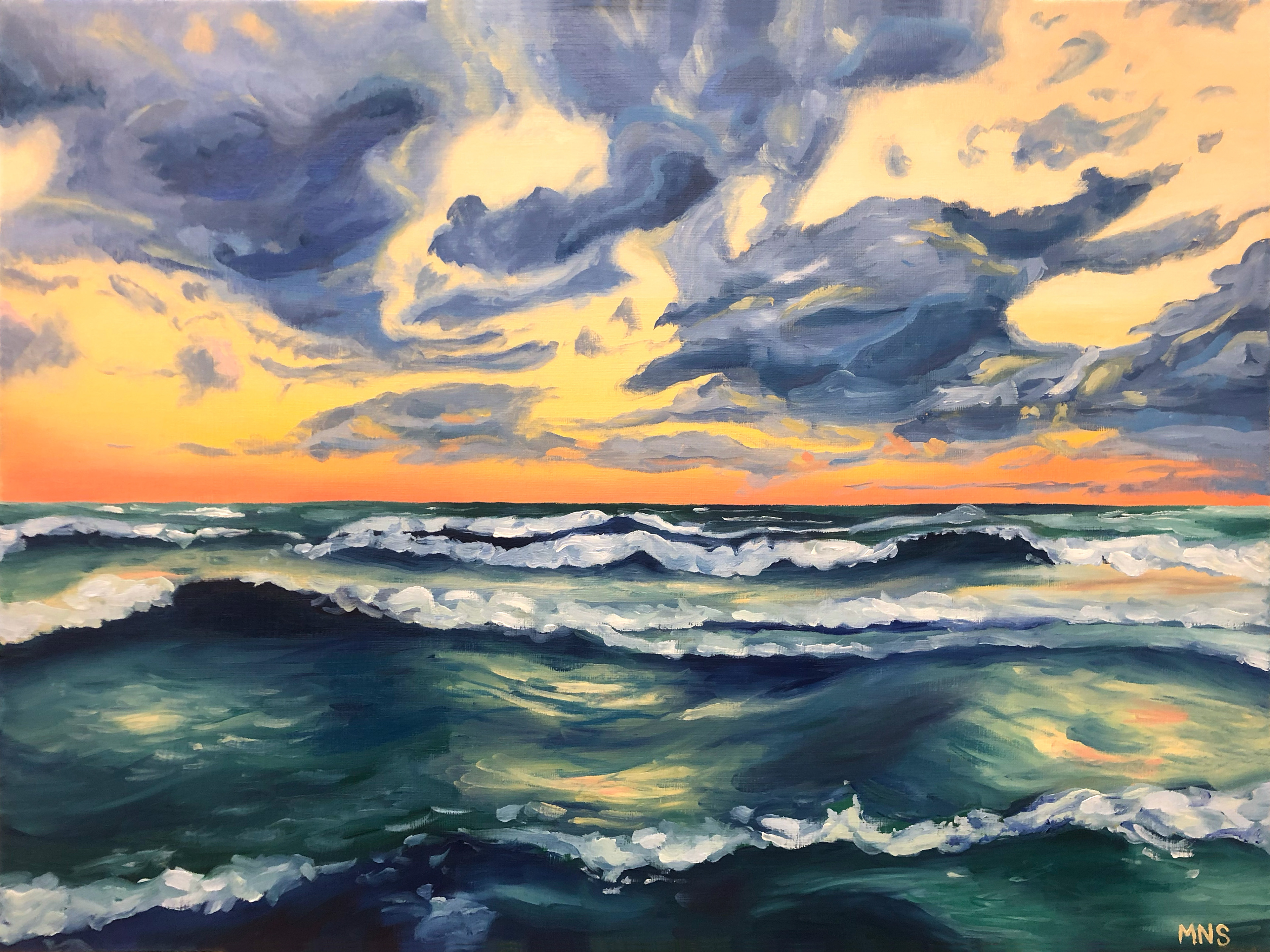 Seascape oil painting.