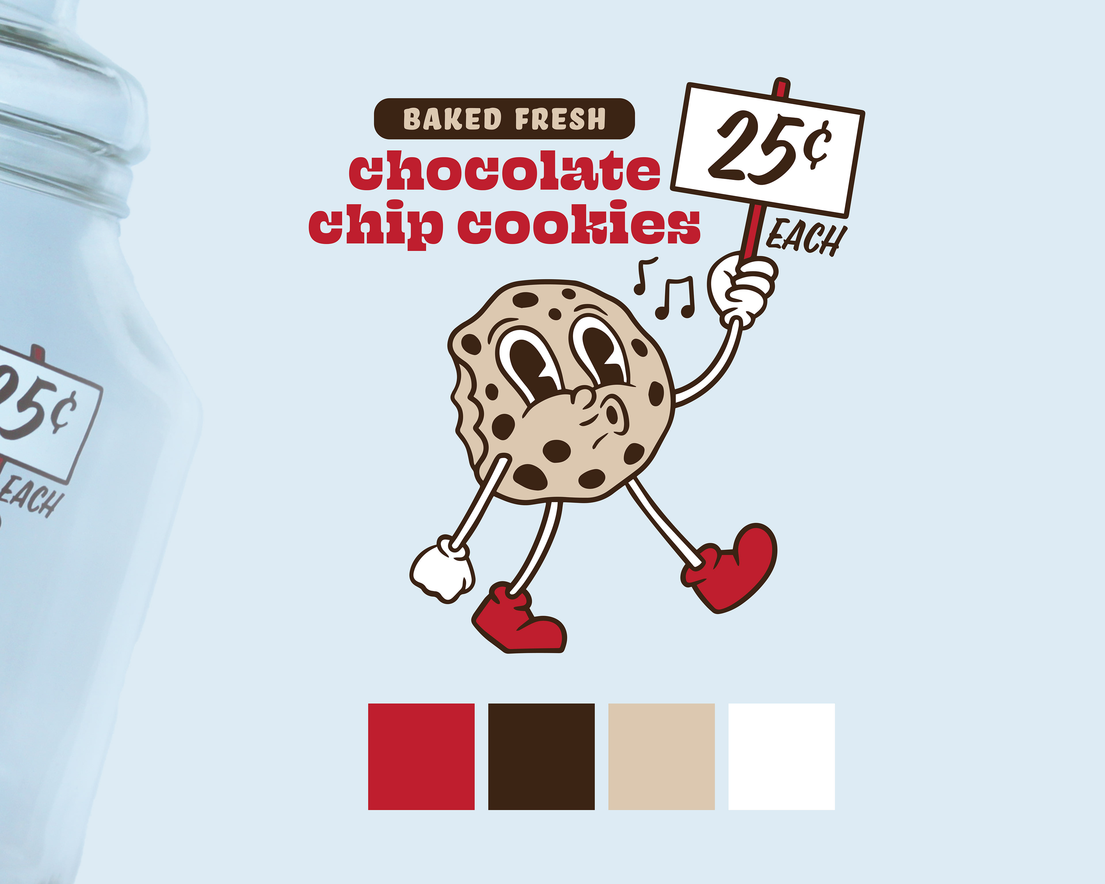 Vintage cookie jar, vinyl on glass.