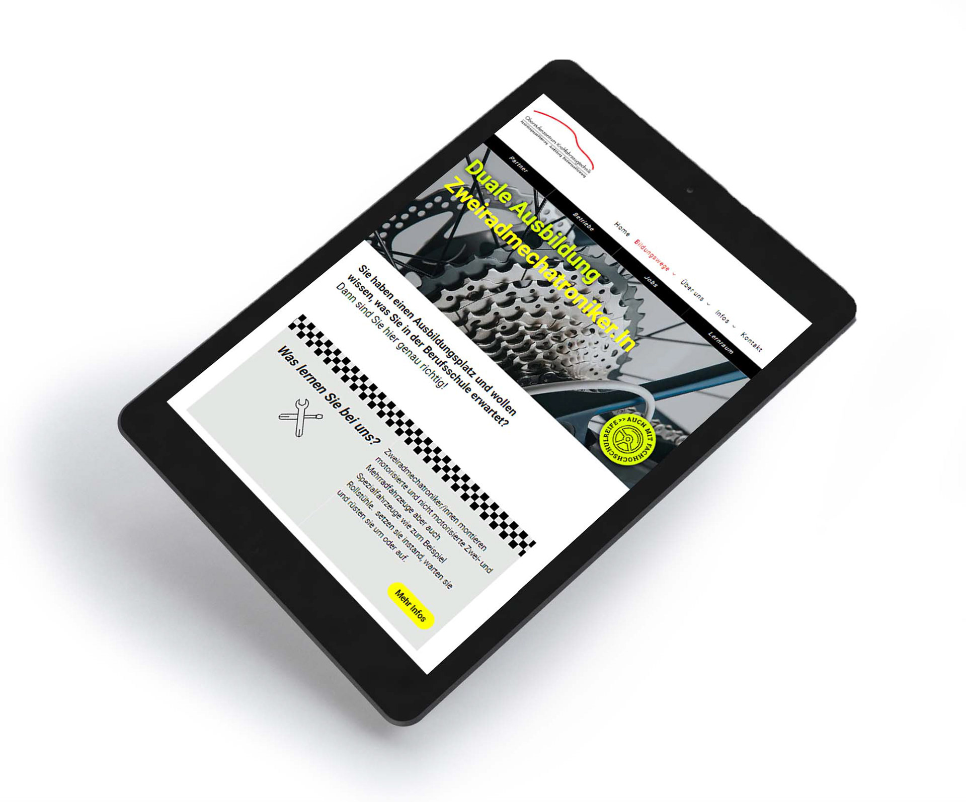 Tablet-Ansicht Bildungsgang