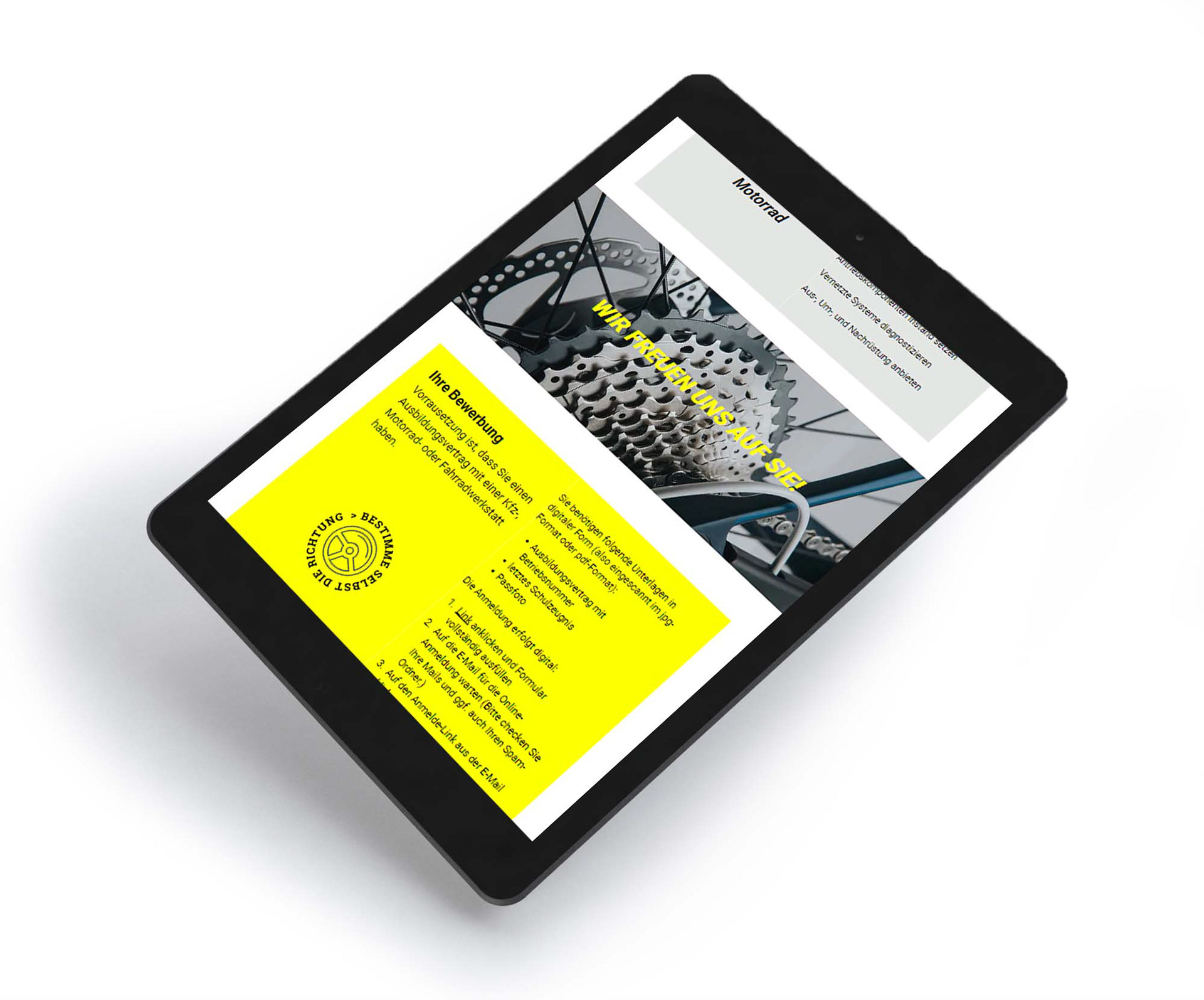 Tablet-Ansicht Bildungsgang