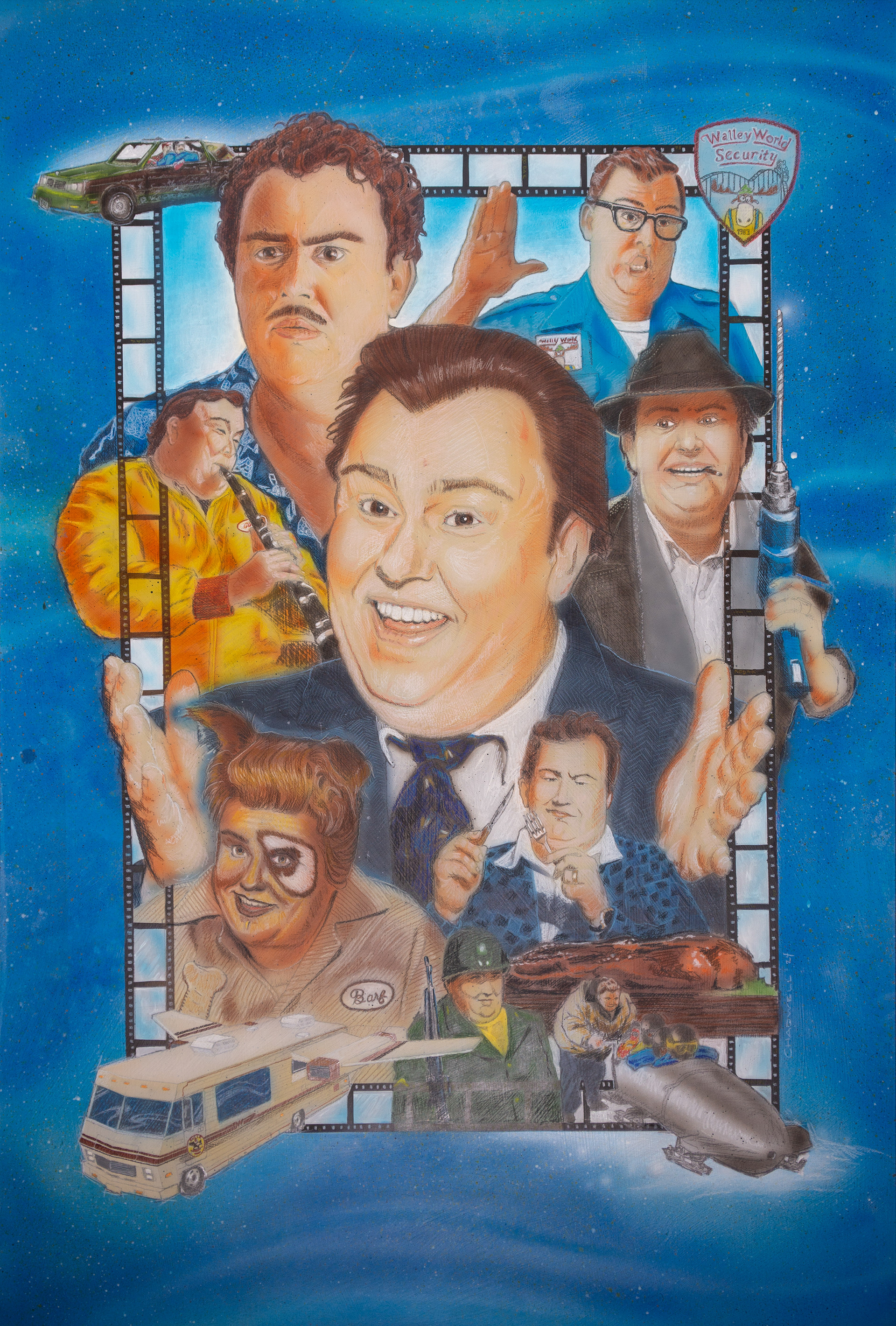 I watched a lot of movies as a kid and John Candy was one of the best. 27"x40" Acrylic on Masonite