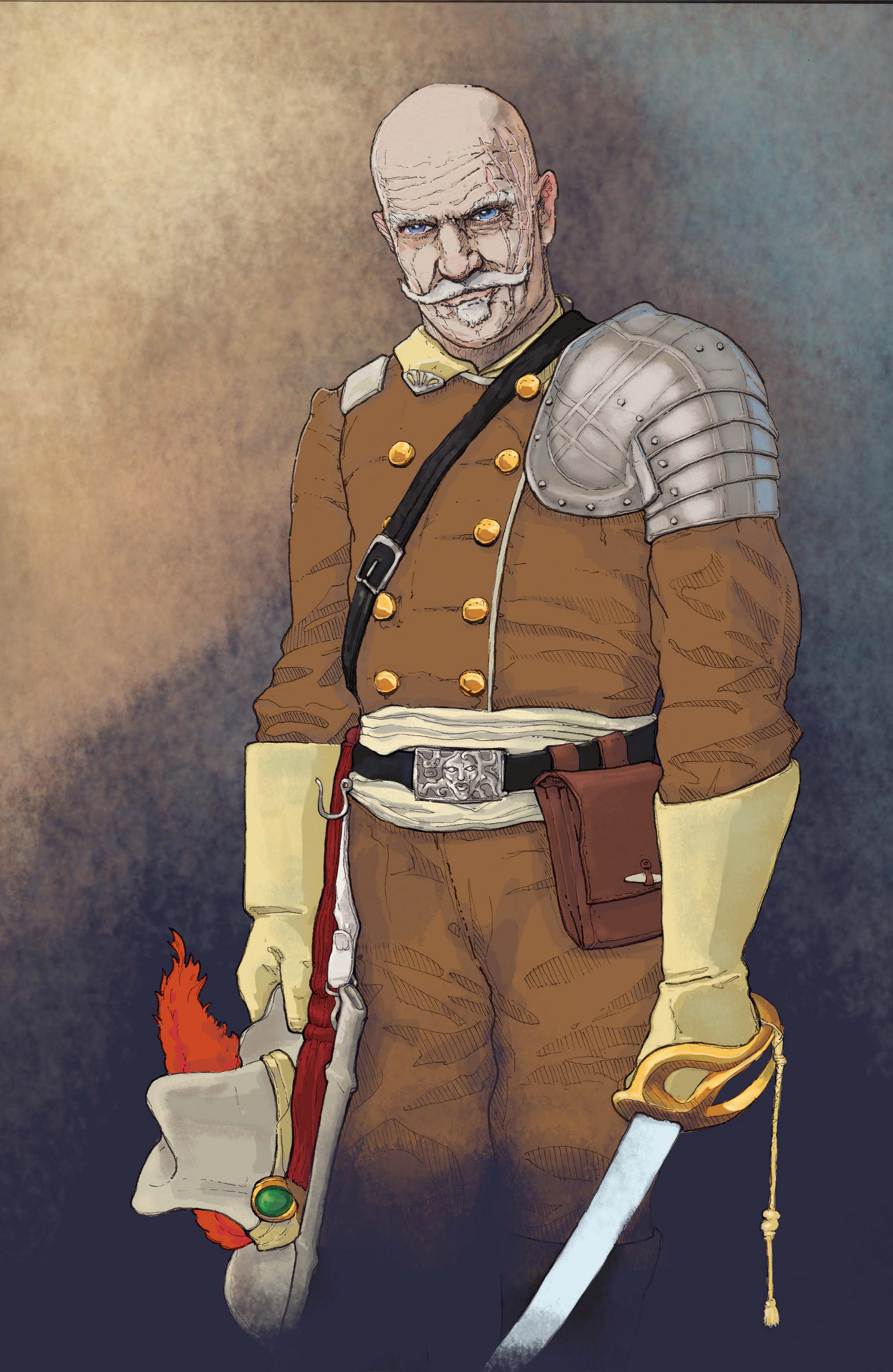 Character Concept. Pen drawing, coloured in Adobe Photoshop. 