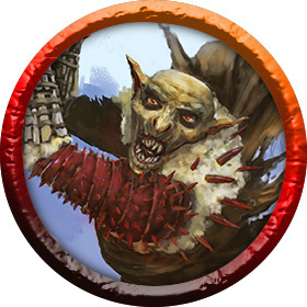 Red Enemy Token Design. Photoshop.