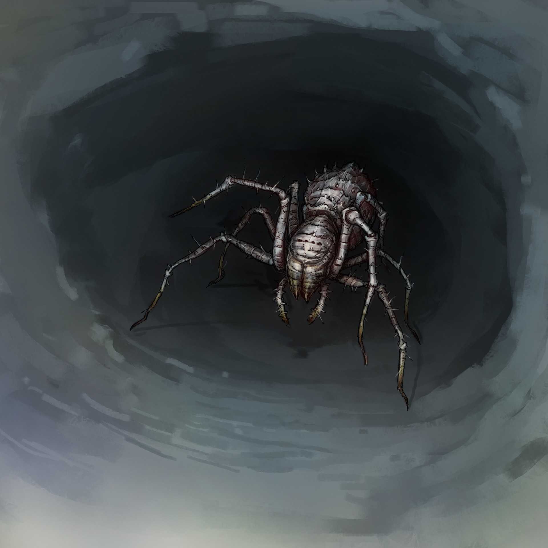 Stone Creeper. Pen drawing, coloured in Adobe Photoshop.