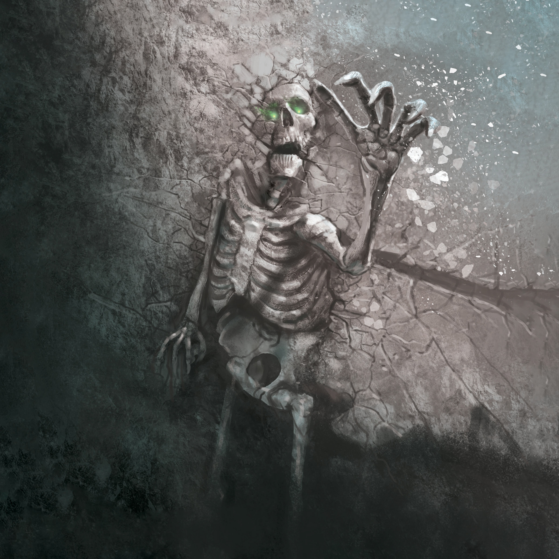 Fossilized Skeleton. Adobe Photoshop. 