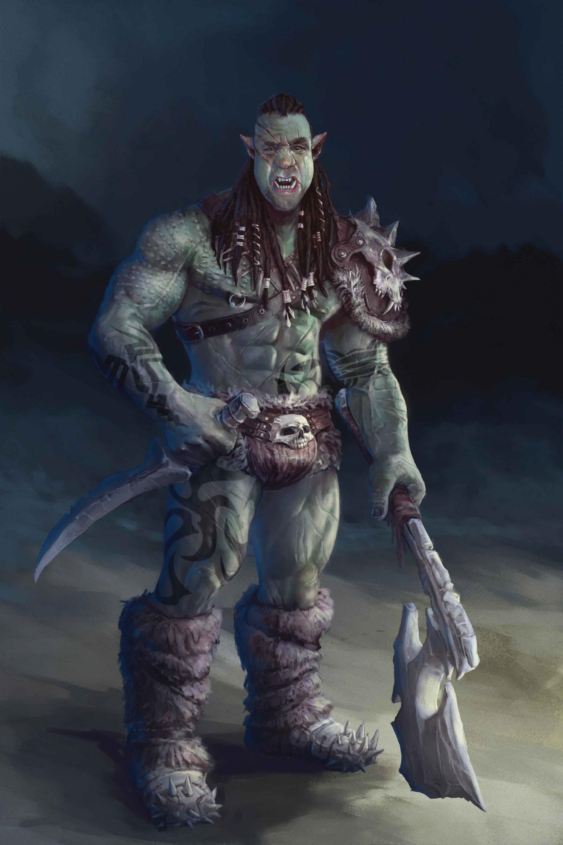 Half Orc Barbarian. Adobe Photoshop.