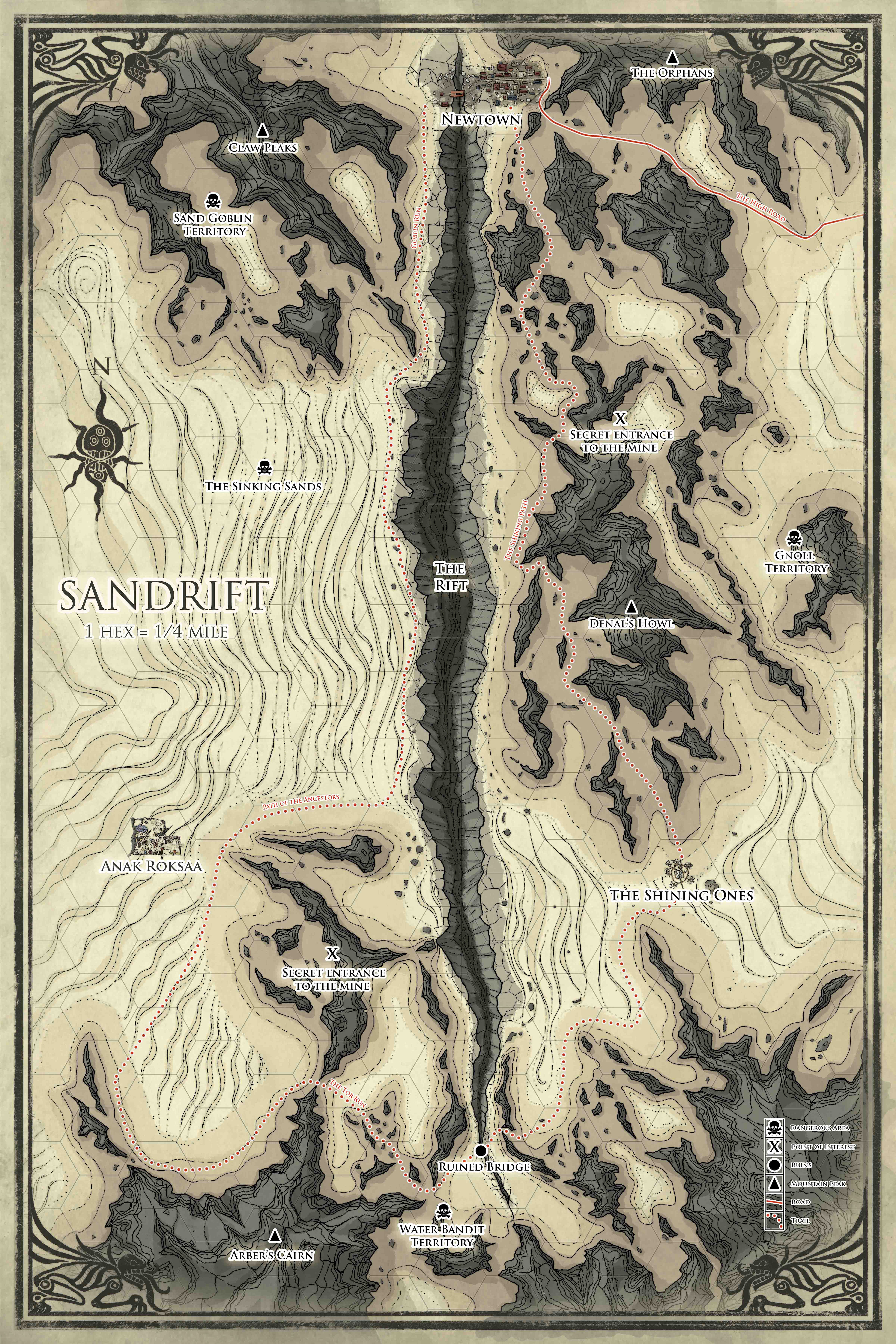 Overview Map. Pen drawing, coloured in Photoshop.