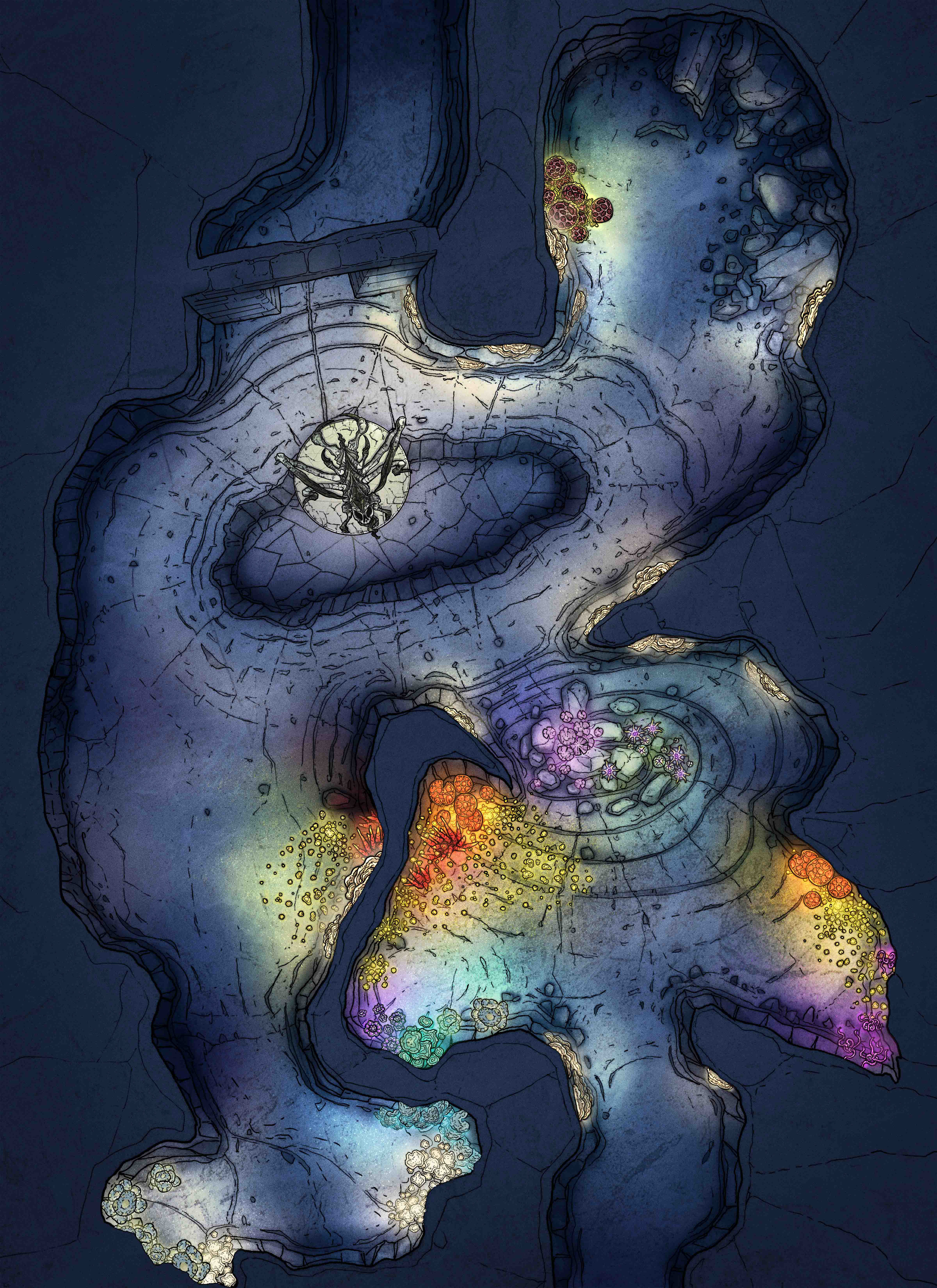 Cave Encounter Map. Adobe Photoshop. 