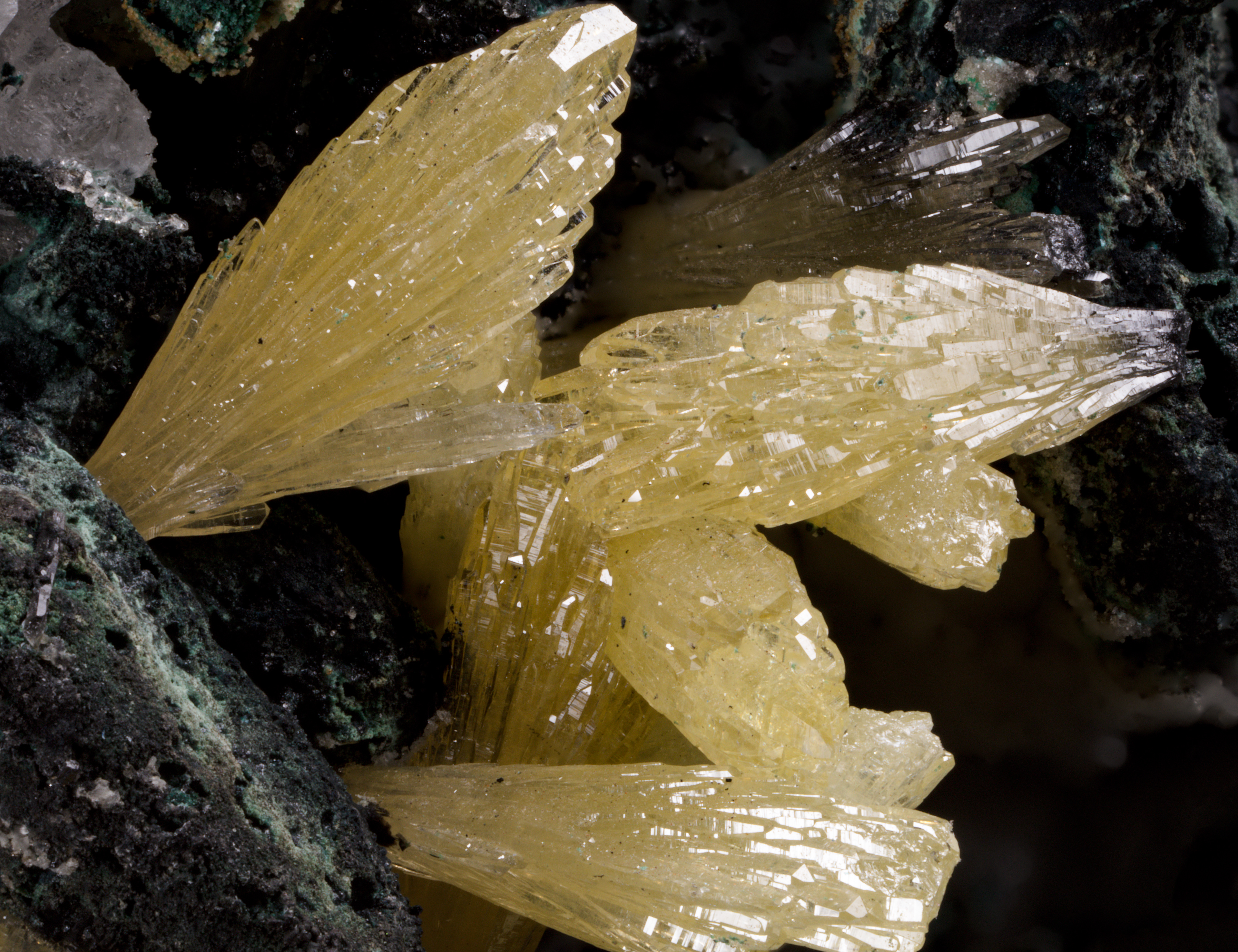Mimetite, Tennantite - Tsumeb Mine, Namibia