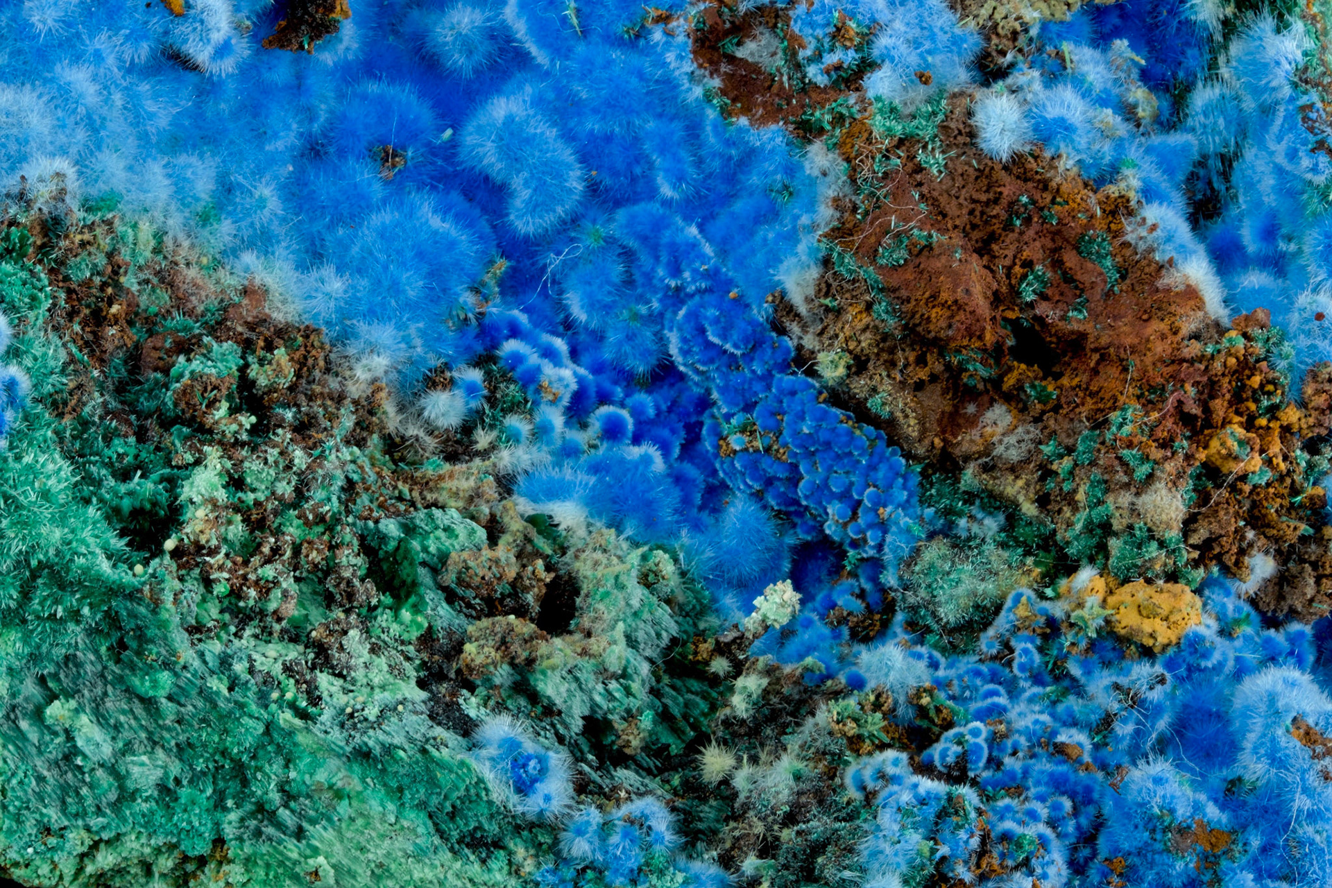 Cyanotrichite, Brochantite - Grand View Mine, AZ