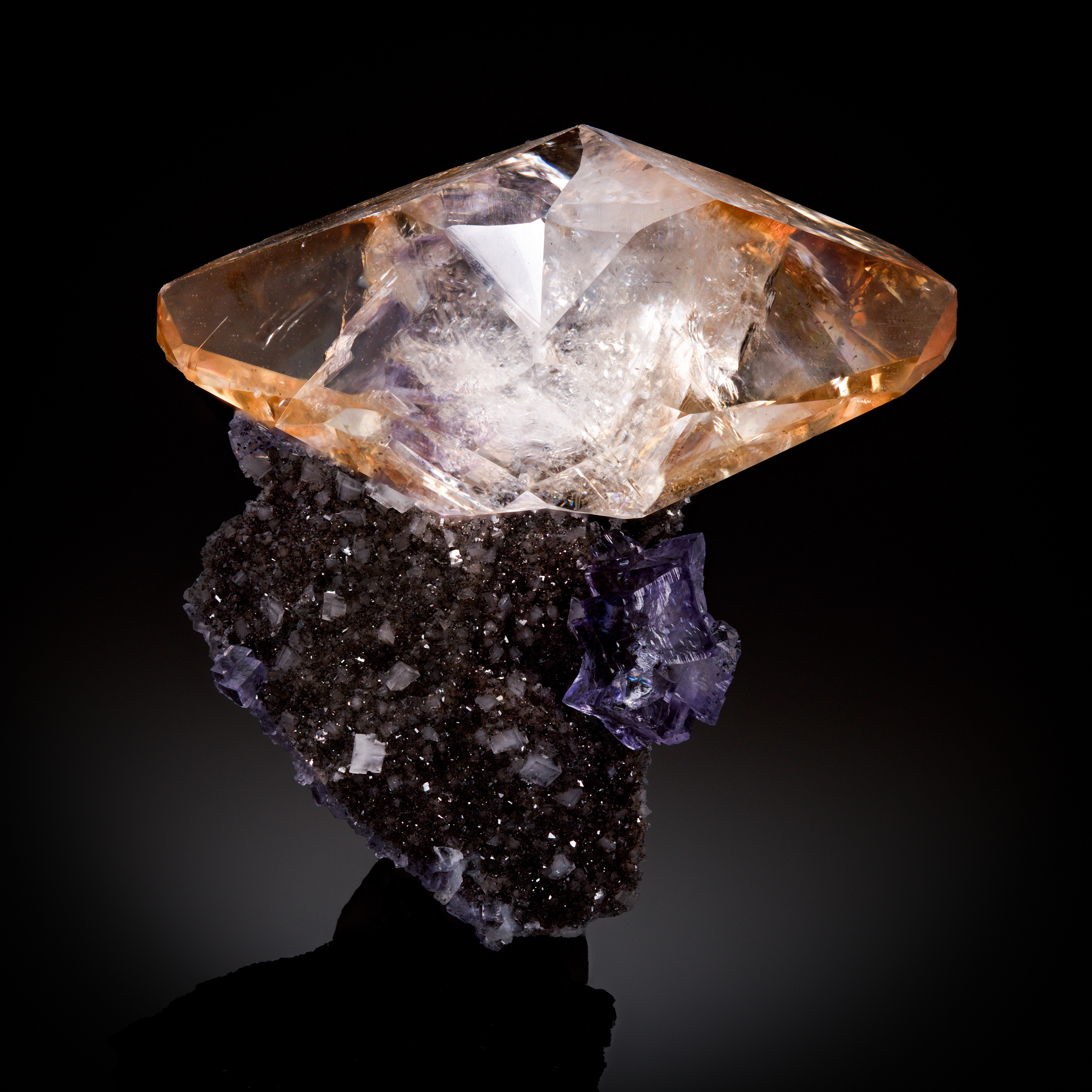 Calcite, Fluorite, Sphalerite: Elmwood mine, TN; Kyle Kevorkian Collection