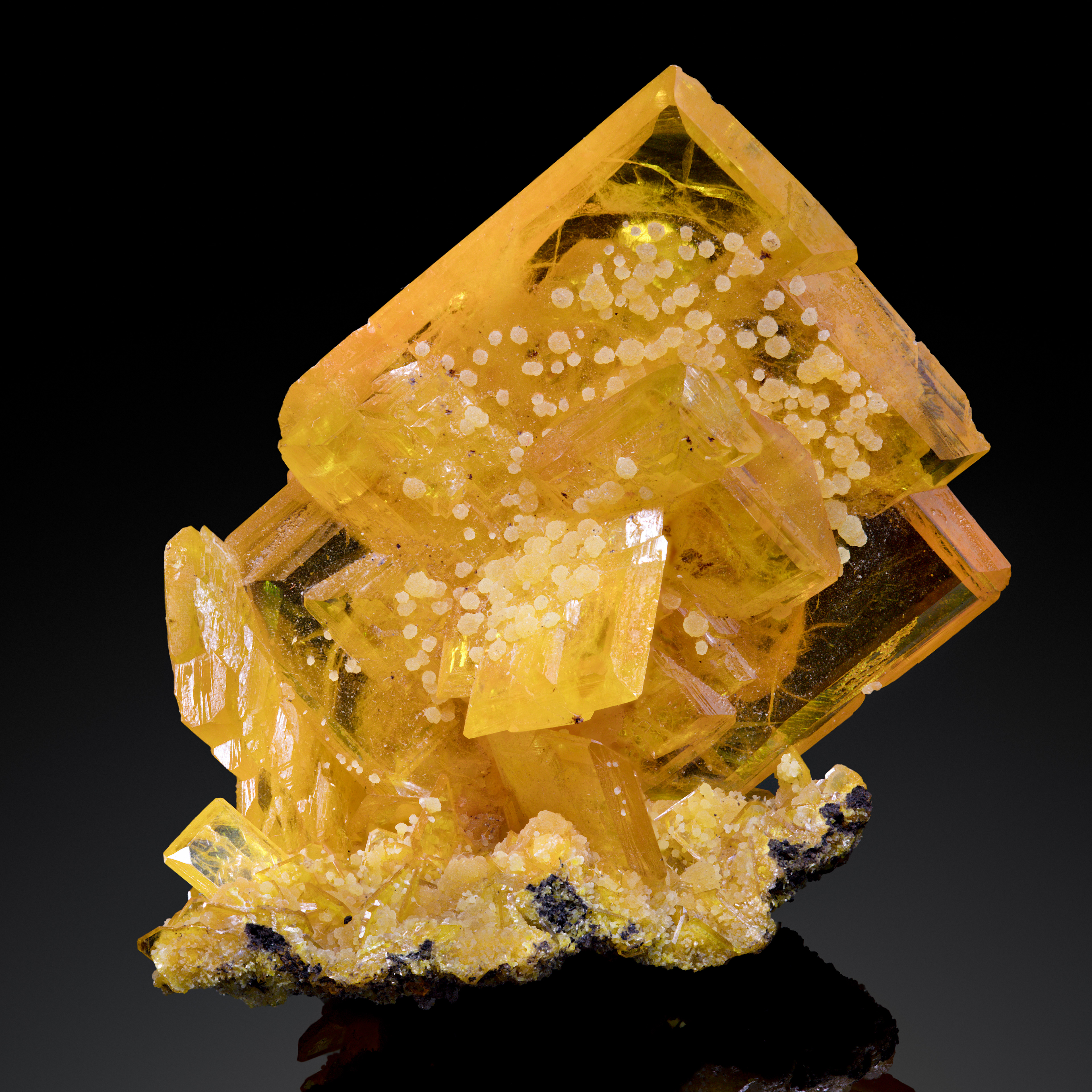 Wulfenite with Mimetite: Mexico. Alex Venzke Collection