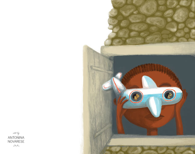 2018 Illustration for a picture book  "La chanson interdite du bagne de Tarrafal". Published by Tertium Editions. Text by Jean-Yves Loude. Illustrations by Antonina Novarese. 